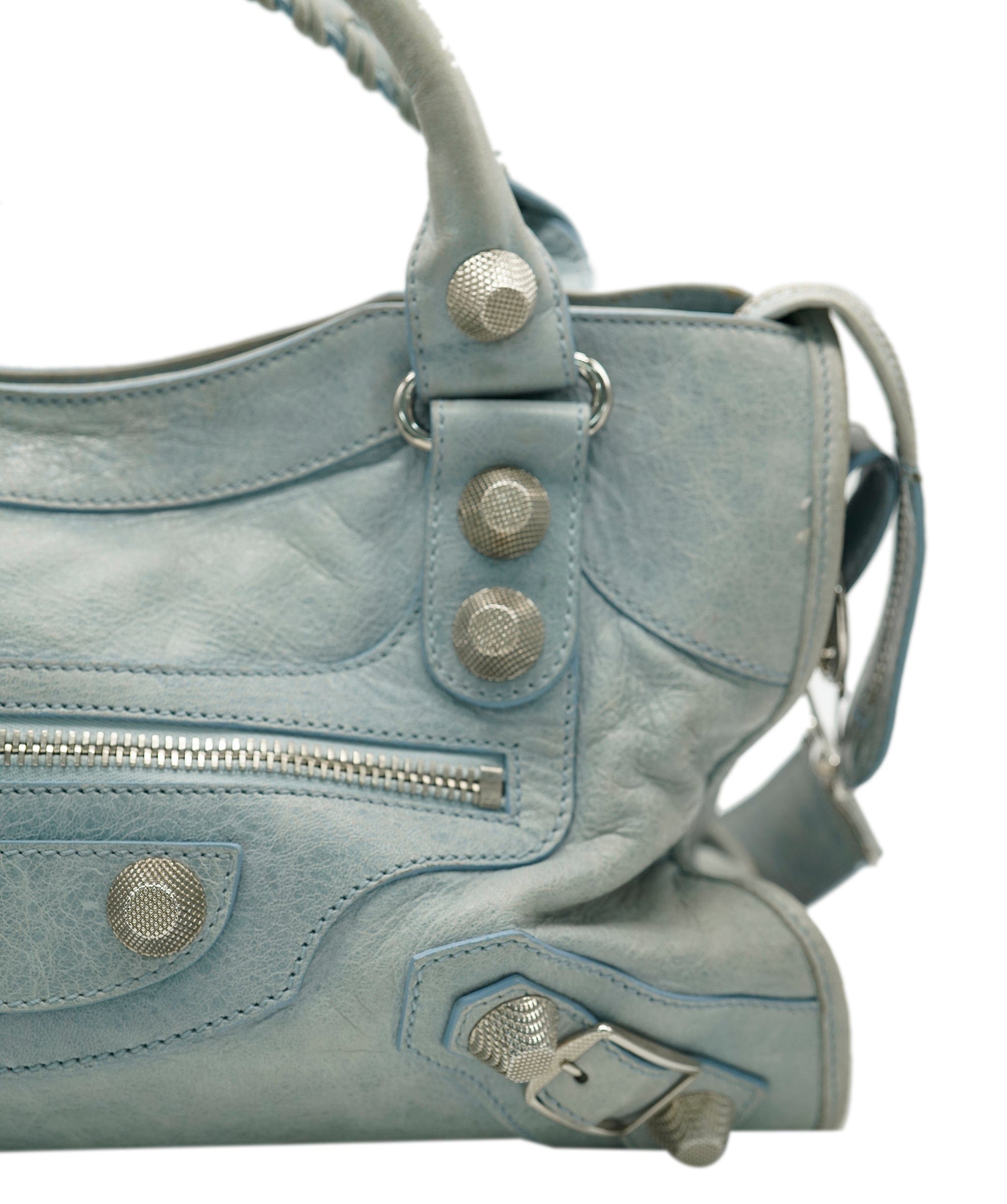 Balenciaga Balenciaga sky blue large city bag with SHW - AJC0448