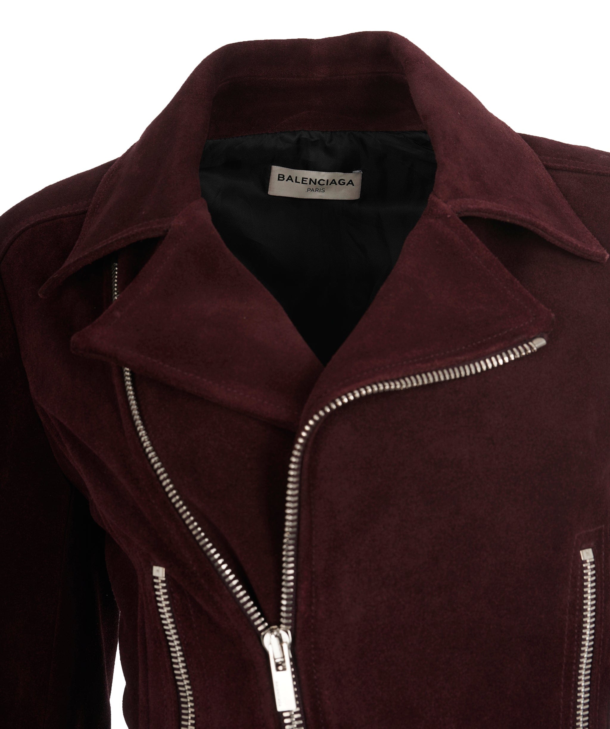 Balenciaga Balenciaga Burgundy Suede Biker Jacket  ALC1891