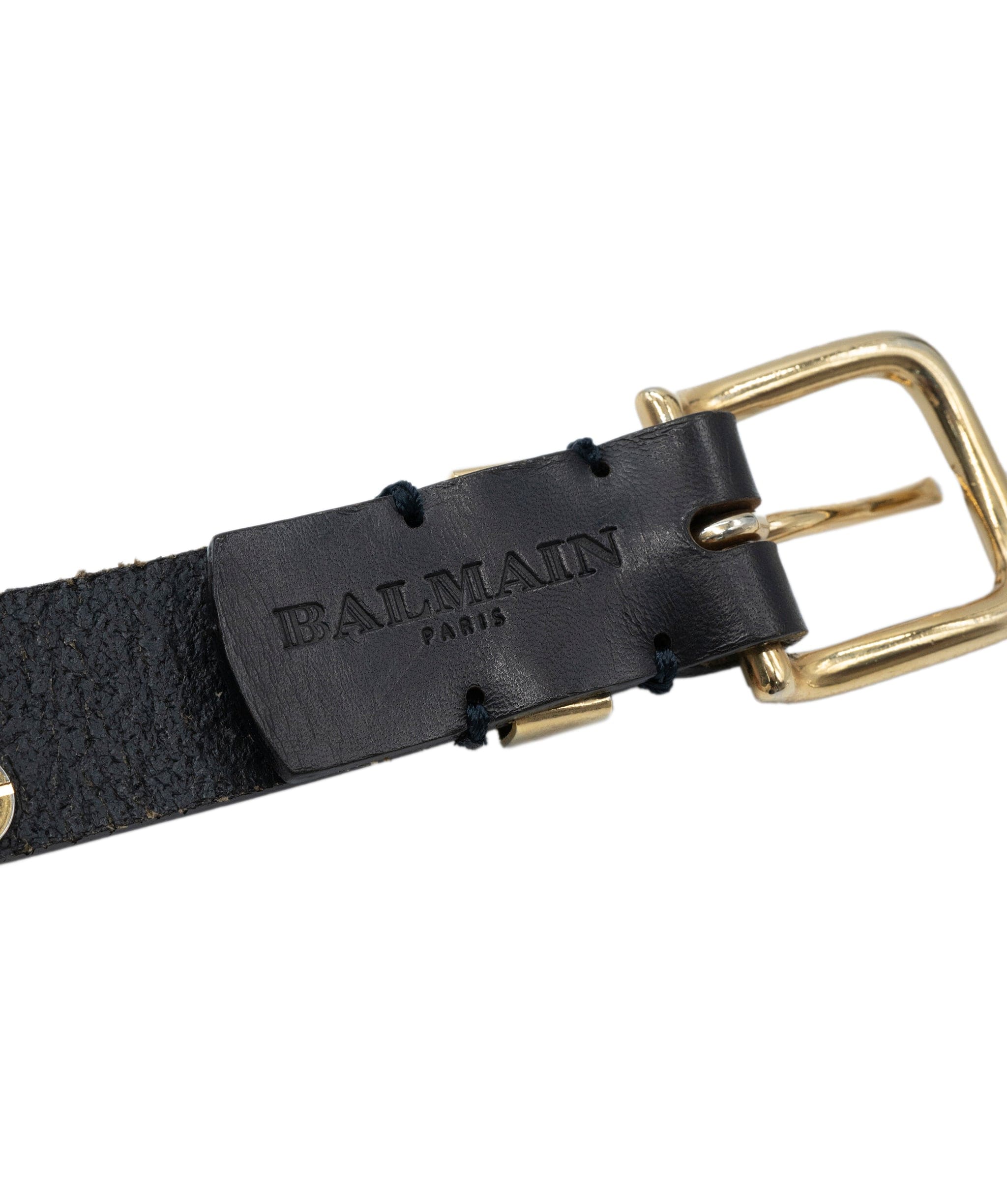 Balmain Balmain black leather and studded belt ASL3523