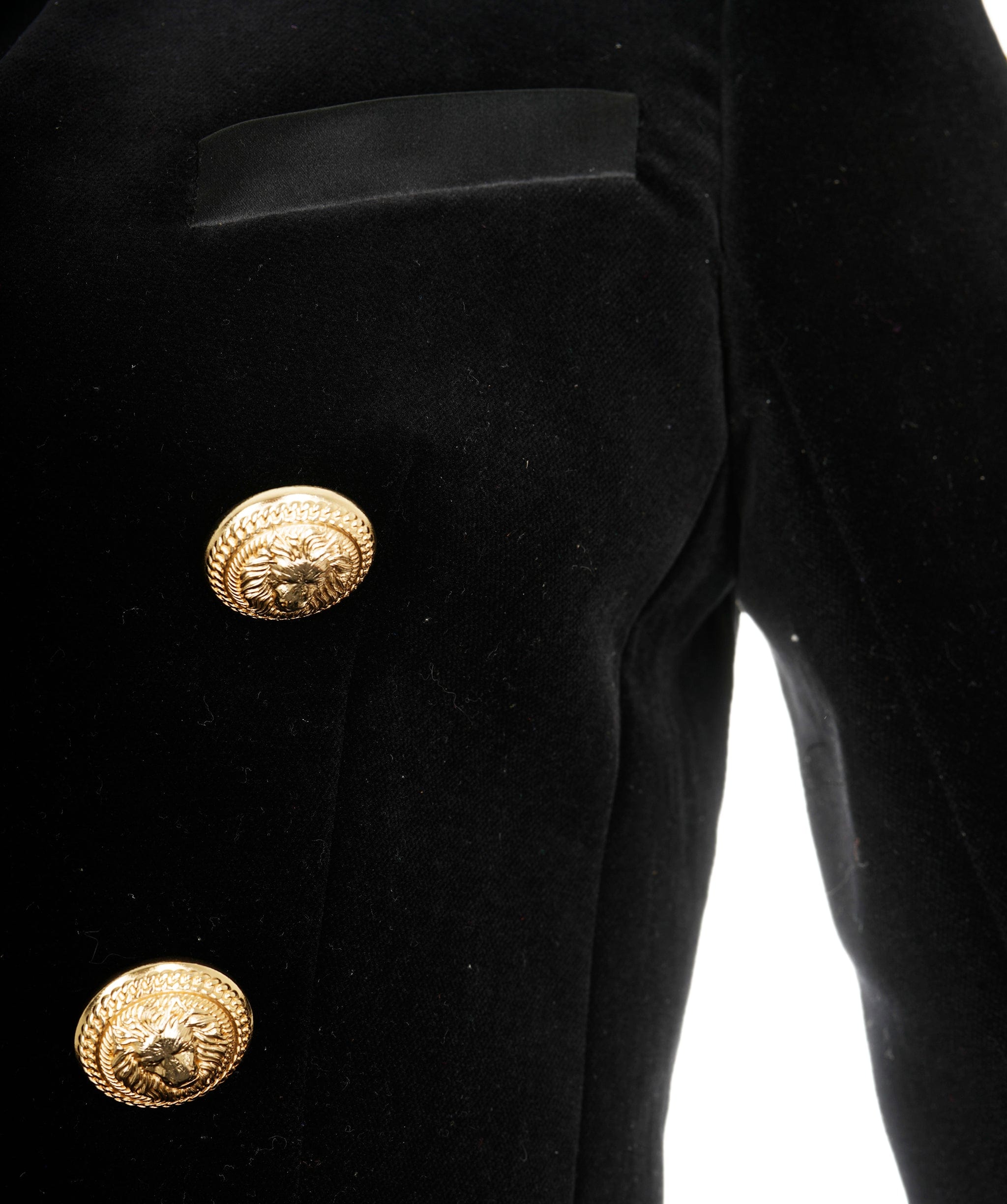 Balmain Veste Balmain velour noir queu de pie AVC1649