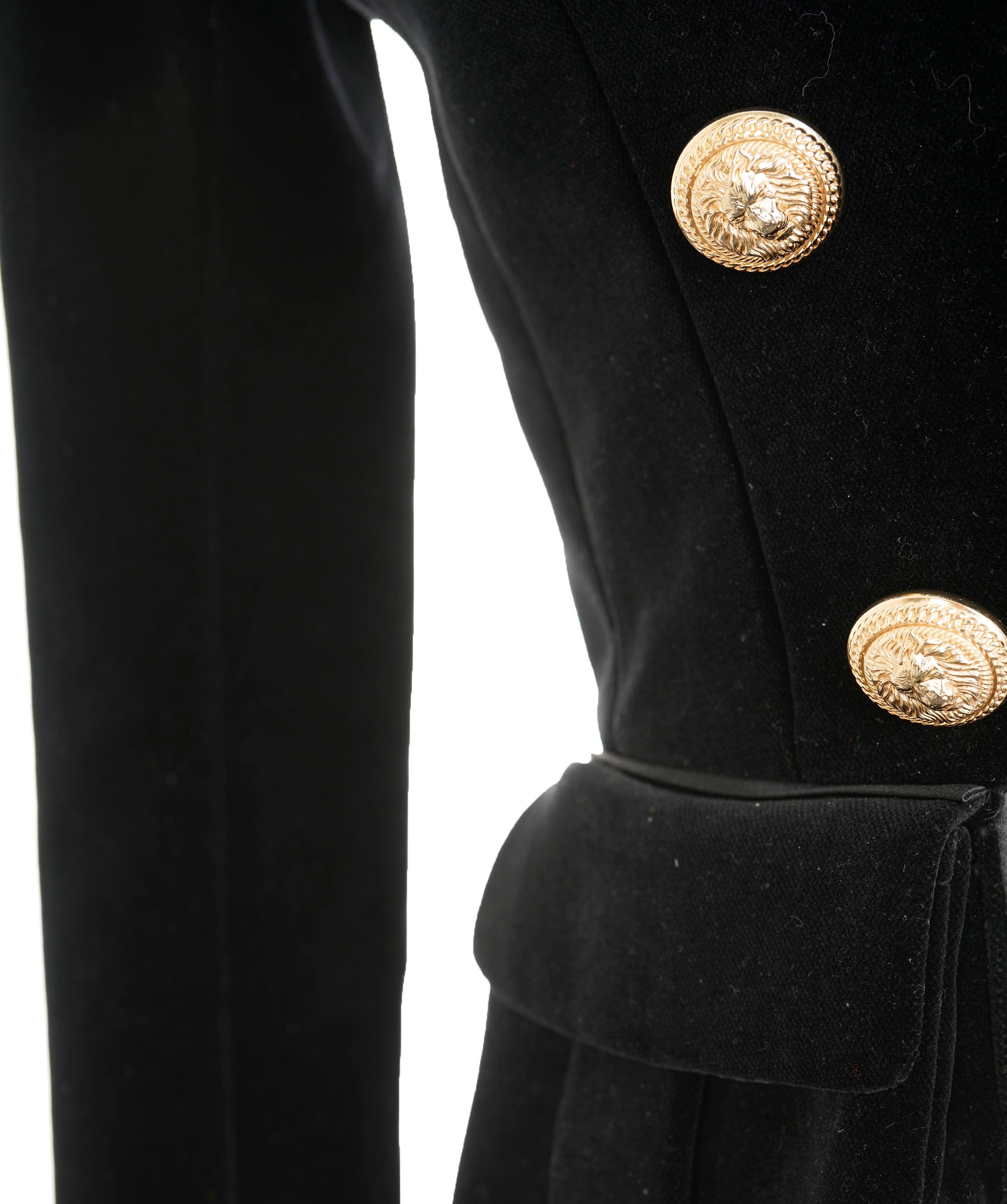 Balmain Veste Balmain velour noir queu de pie AVC1649