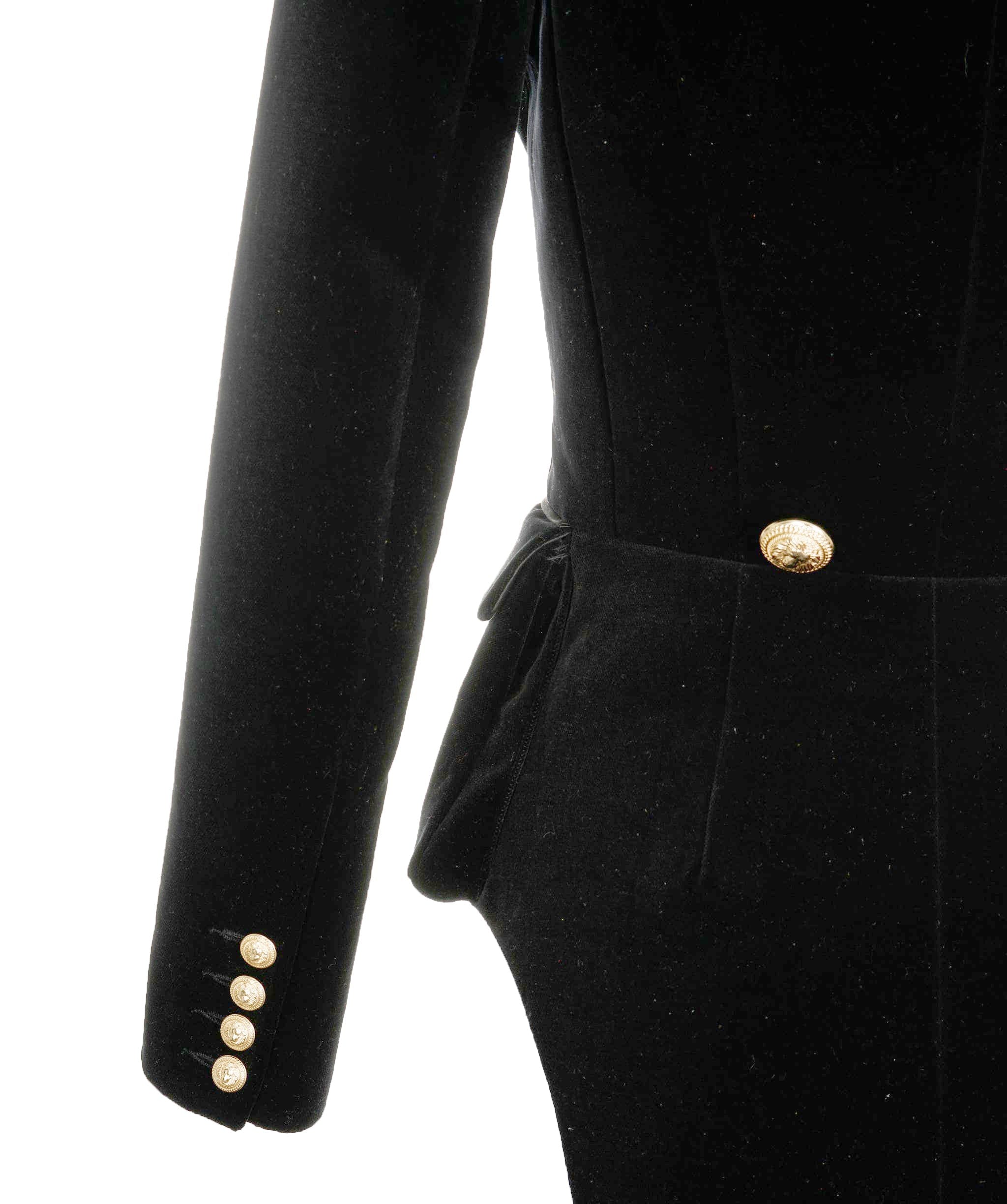 Balmain Veste Balmain velour noir queu de pie AVC1649