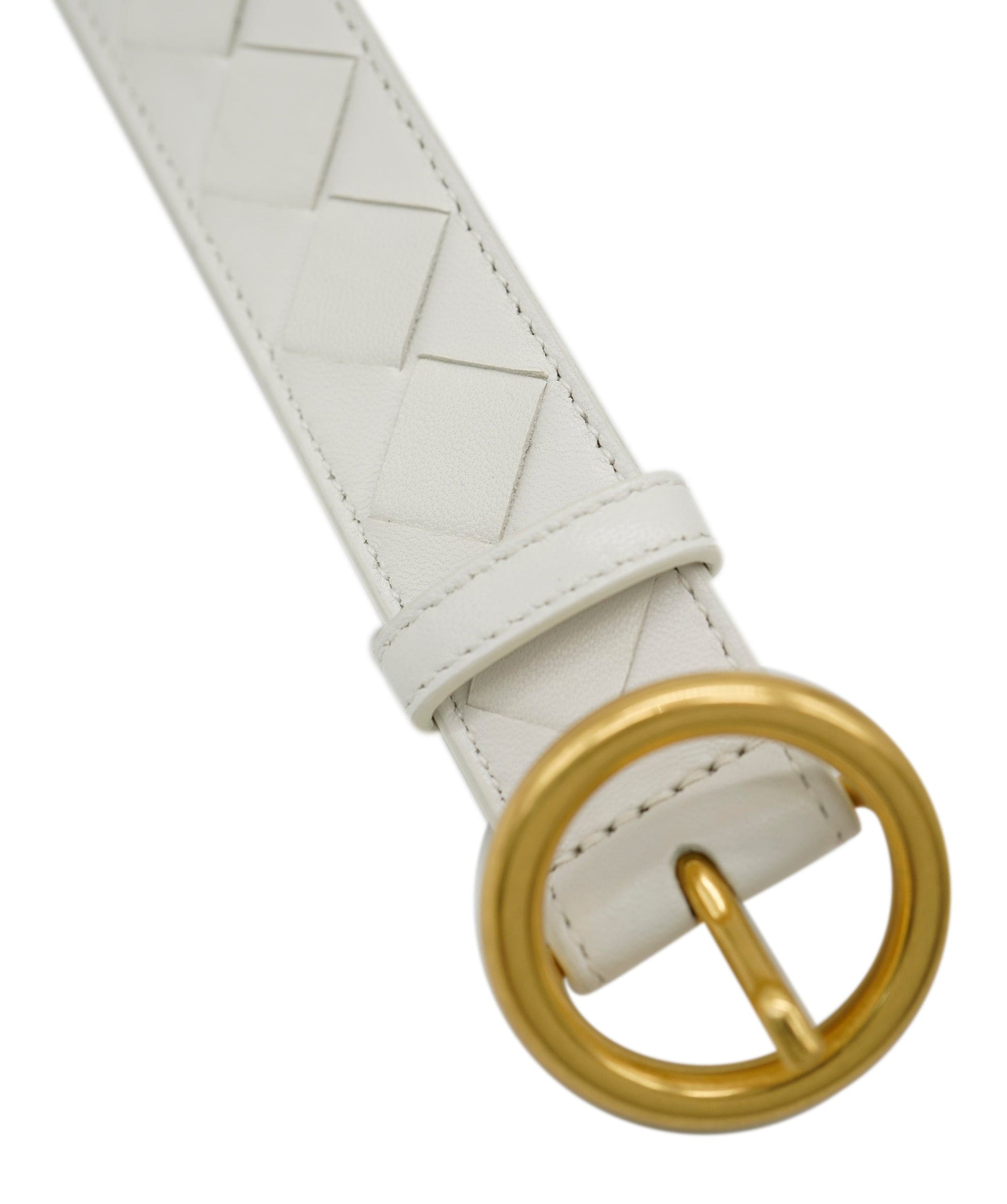 Bottega Bottega Veneta Belt Int.15Nap19/Light Calf WHITE GHW ASL8353