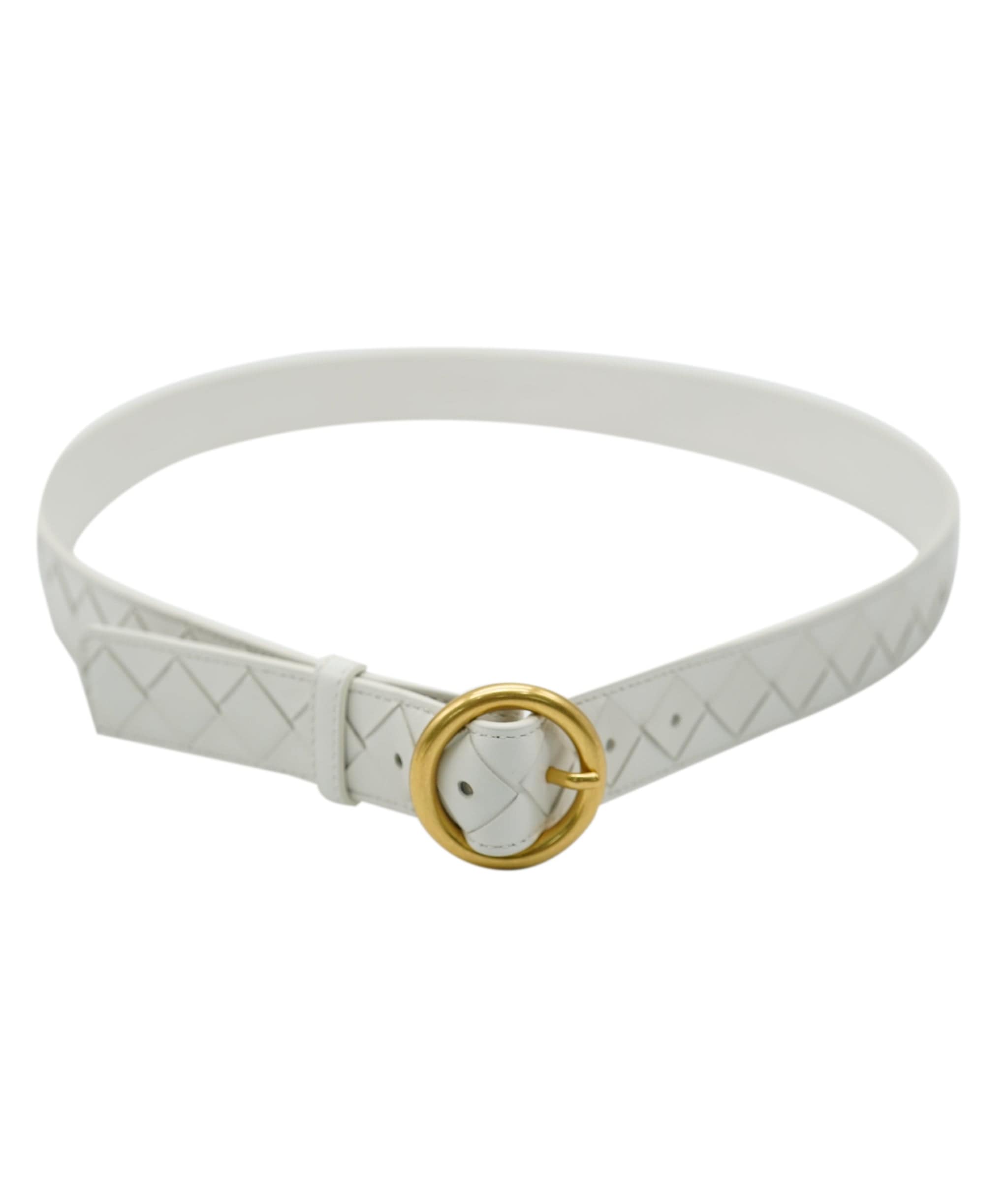 Bottega Bottega Veneta Belt Int.15Nap19/Light Calf WHITE GHW ASL8353