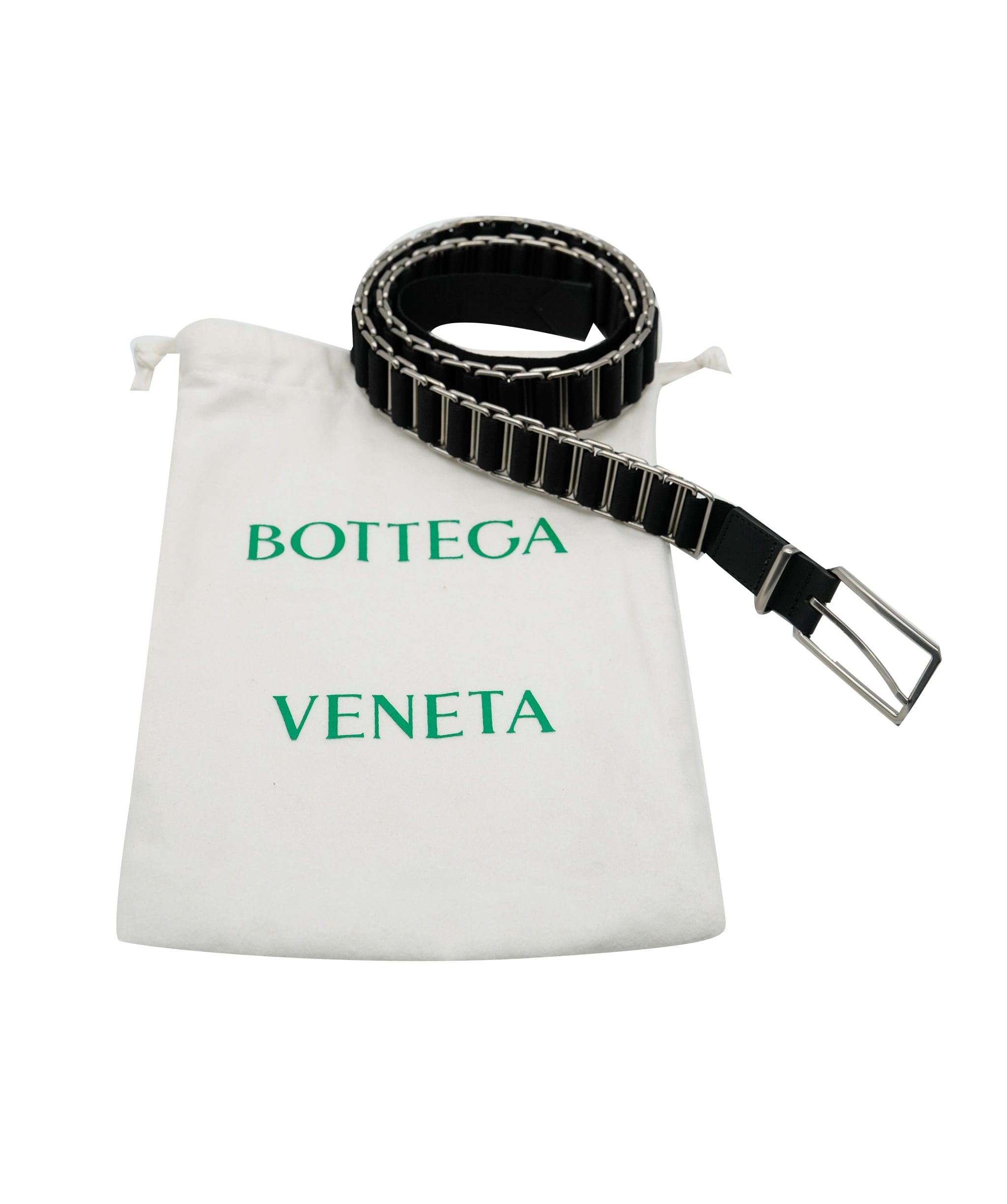 Bottega Bottega Veneta Webbing Metal Black/Silver Belt ASL9264