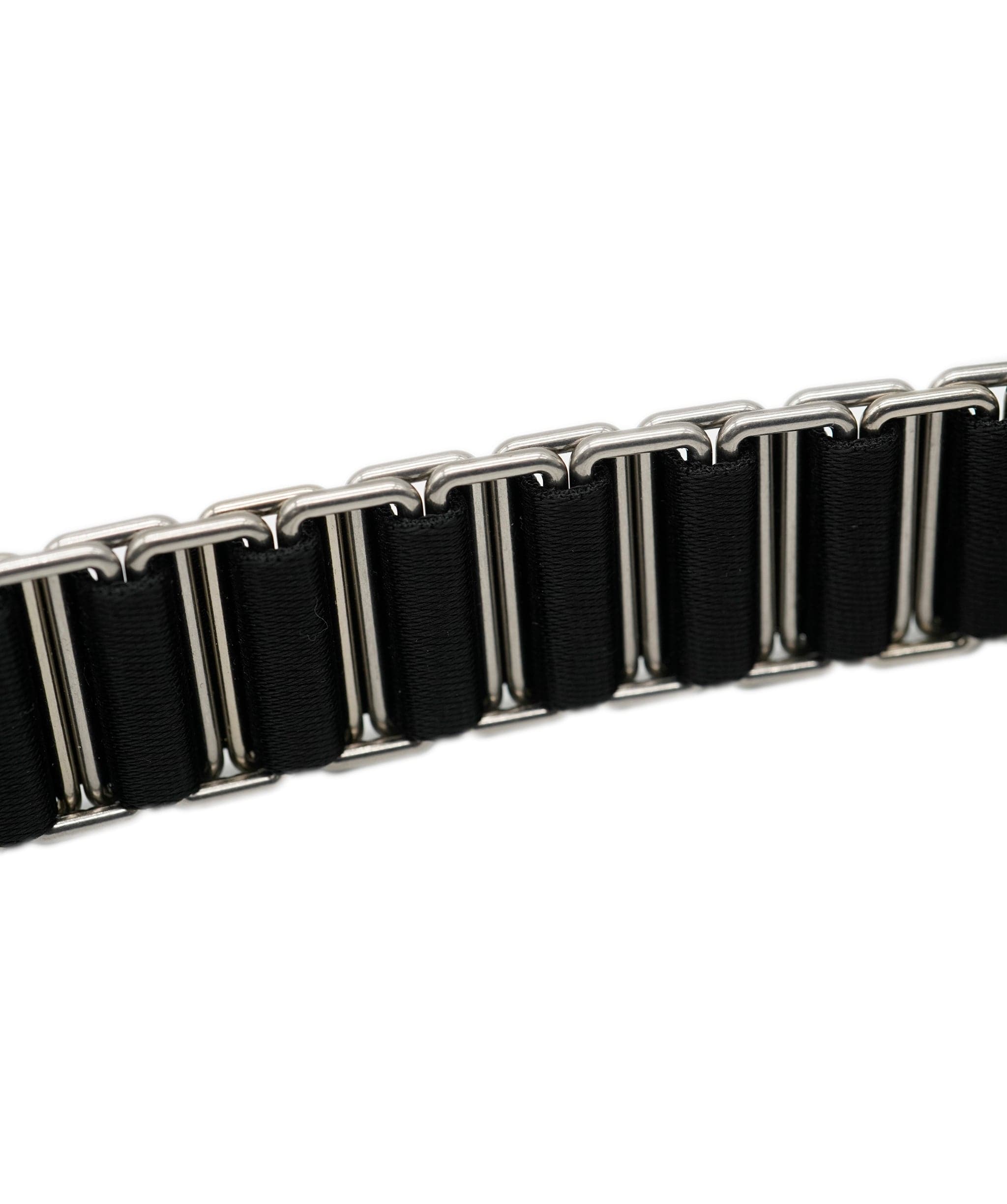 Bottega Bottega Veneta Webbing Metal Black/Silver Belt ASL9264