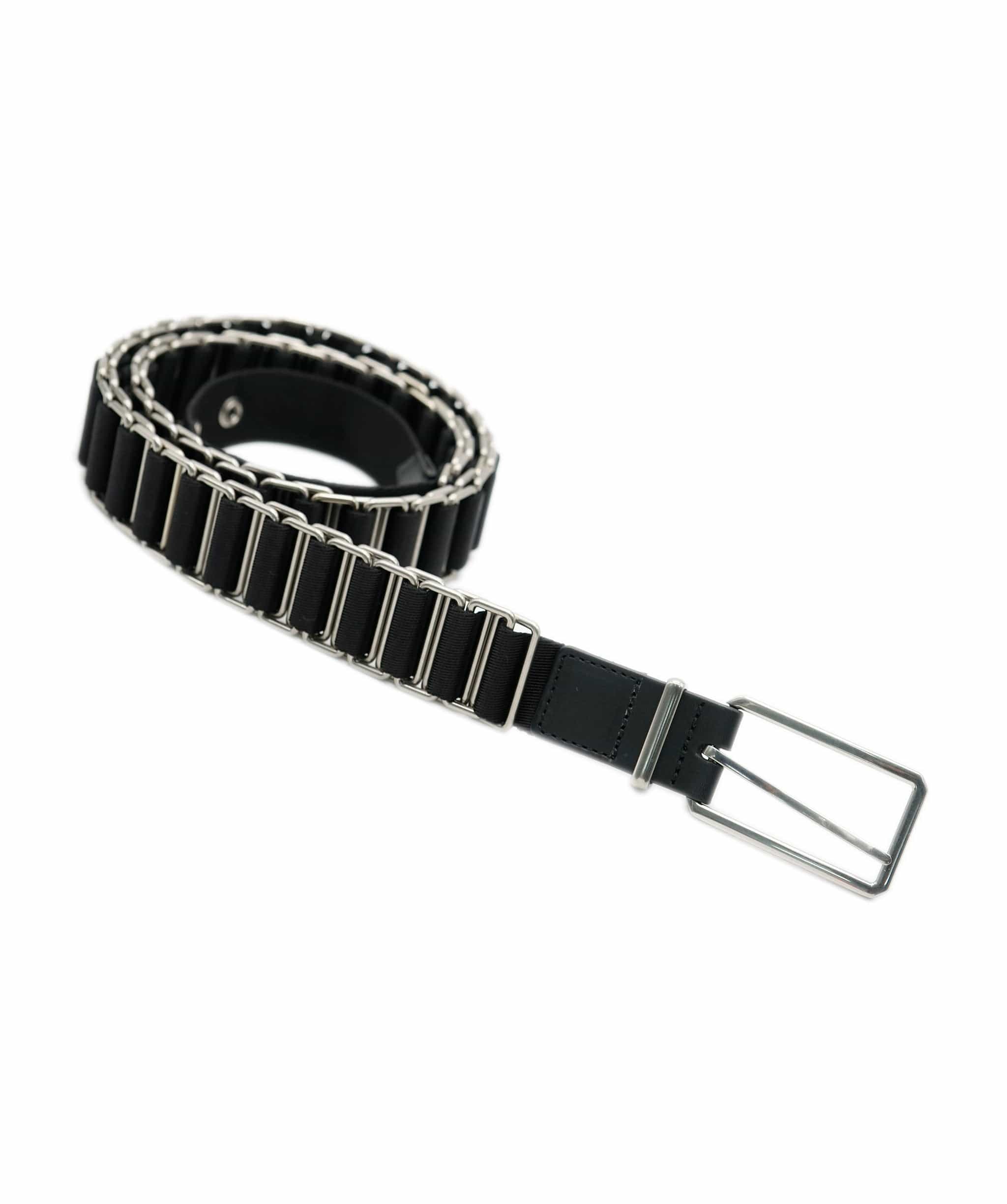 Bottega Bottega Veneta Webbing Metal Black/Silver Belt ASL9264