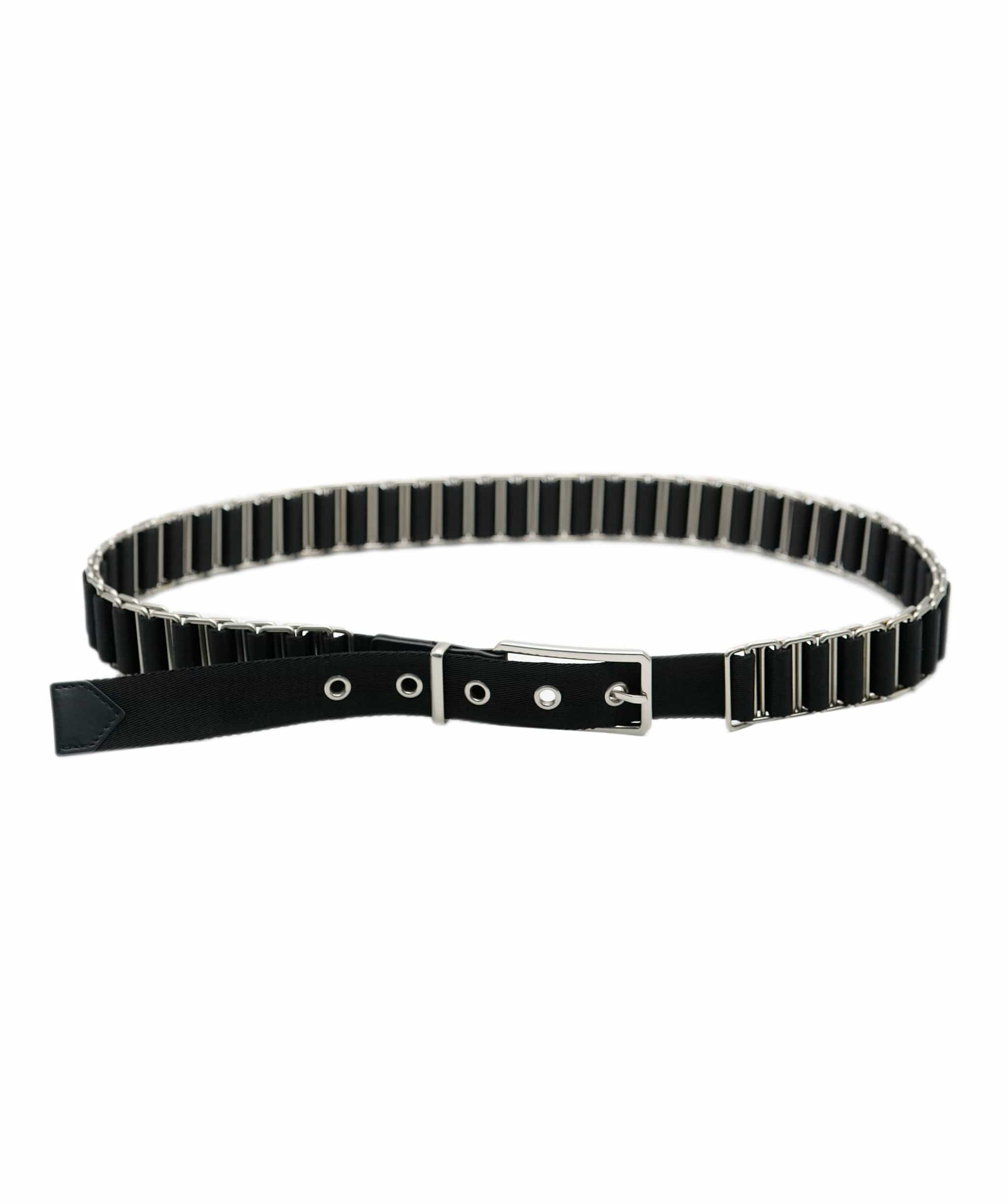 Bottega Bottega Veneta Webbing Metal Black/Silver Belt ASL9264