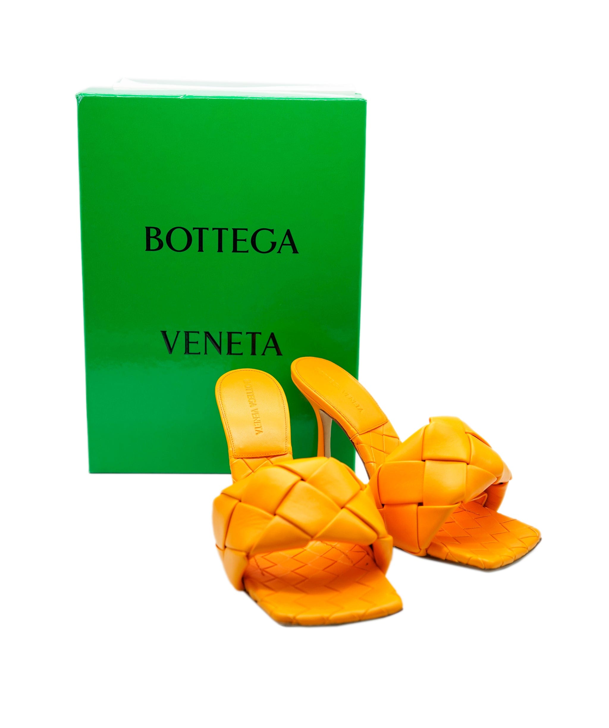 Bottega Bottega Veneta Lido Hill Sandal Lambskin Maxi Tubolare Intreccio Lagoon TANGERINE ASL8422