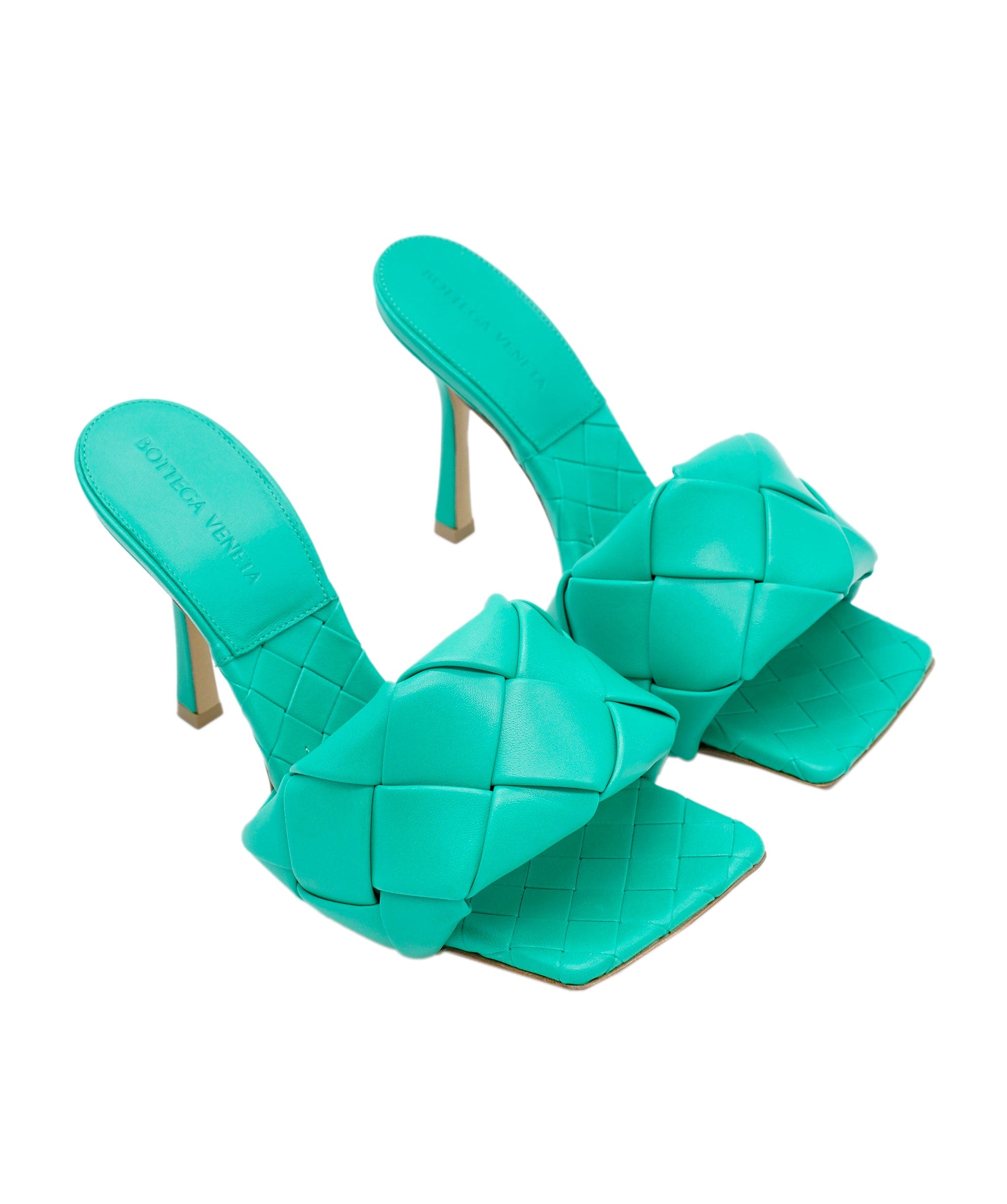 Bottega Bottega Veneta Lido Hill Sandal Lambskin Maxi Tubolare Intreccio Lagoon TURQUOISE ASL8417