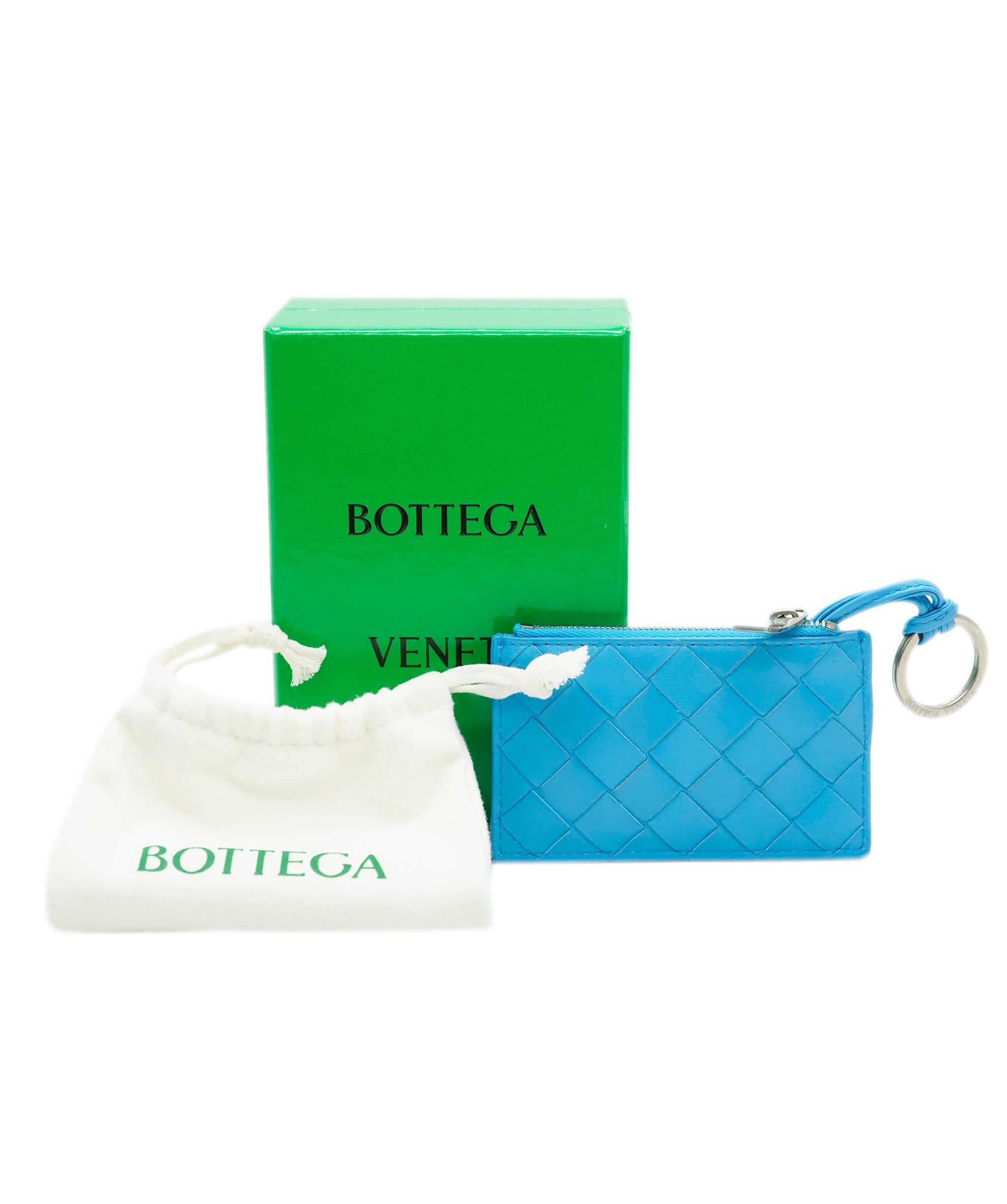 Bottega Veneta Bottega vibrant blue cardholder with keyring with SHW AJL0206