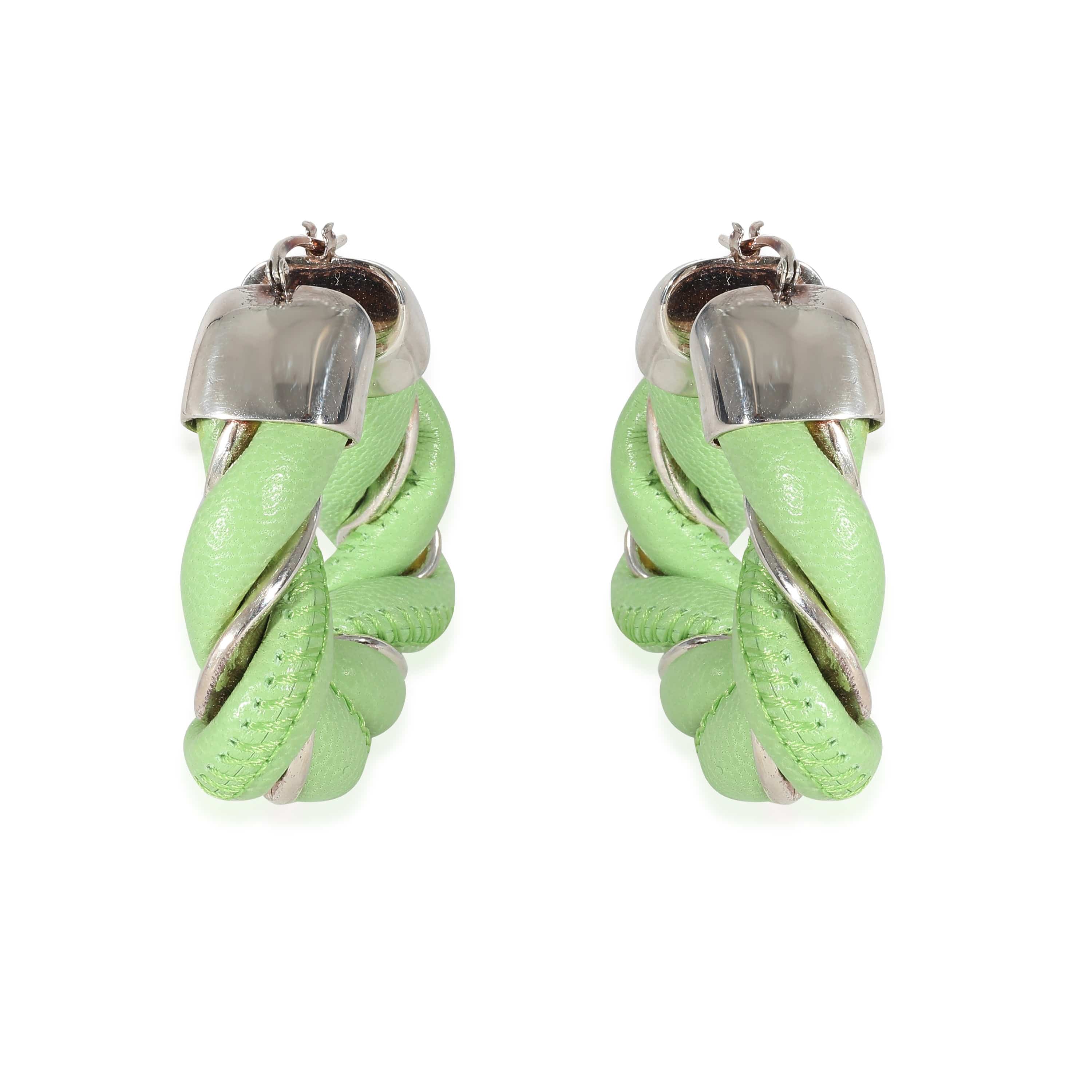 Bottega Veneta Bottega Veneta Sterling Silver Nappa Earrings PISTACHIO ASL9127