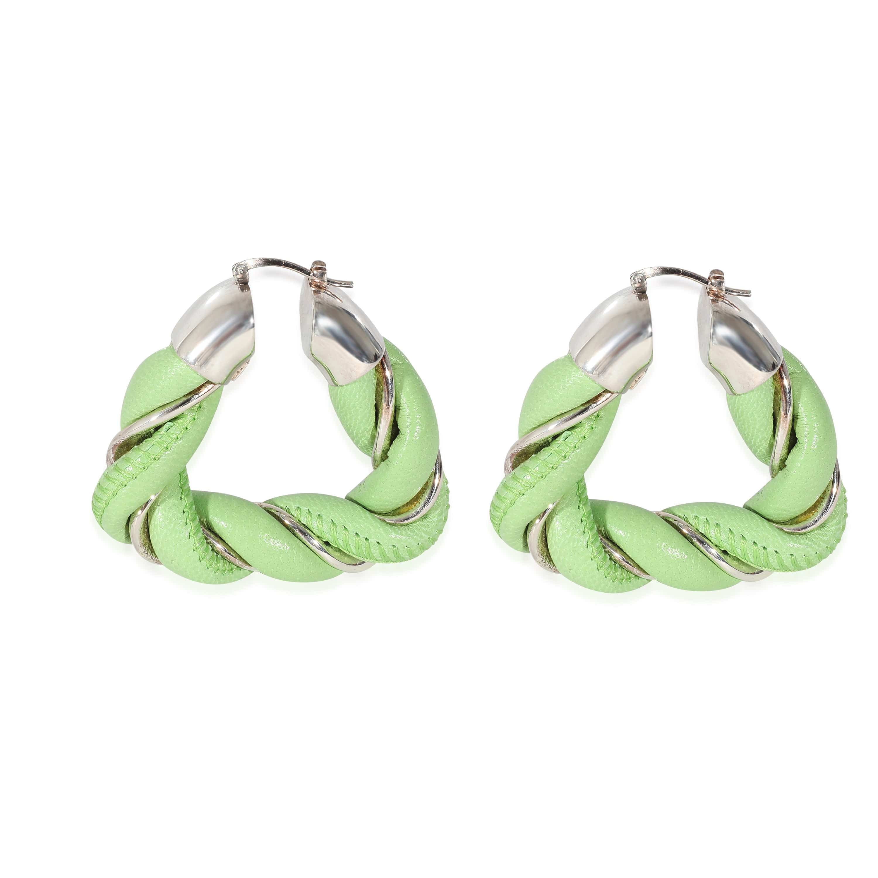 Bottega Veneta Bottega Veneta Sterling Silver Nappa Earrings PISTACHIO ASL9127