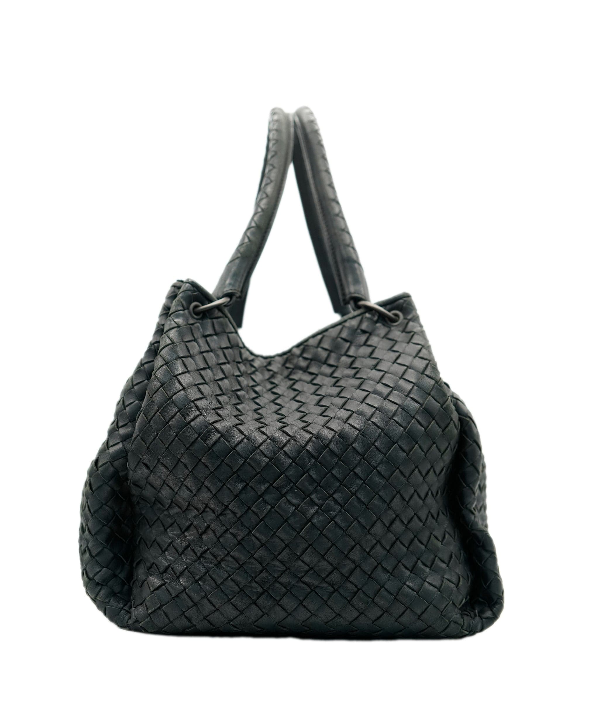 Bottega Veneta BOTTEGA VENETA INTRECCIATO Parachute Hand Bag Leather Black 222322 Auth yk14852 DBXS1676