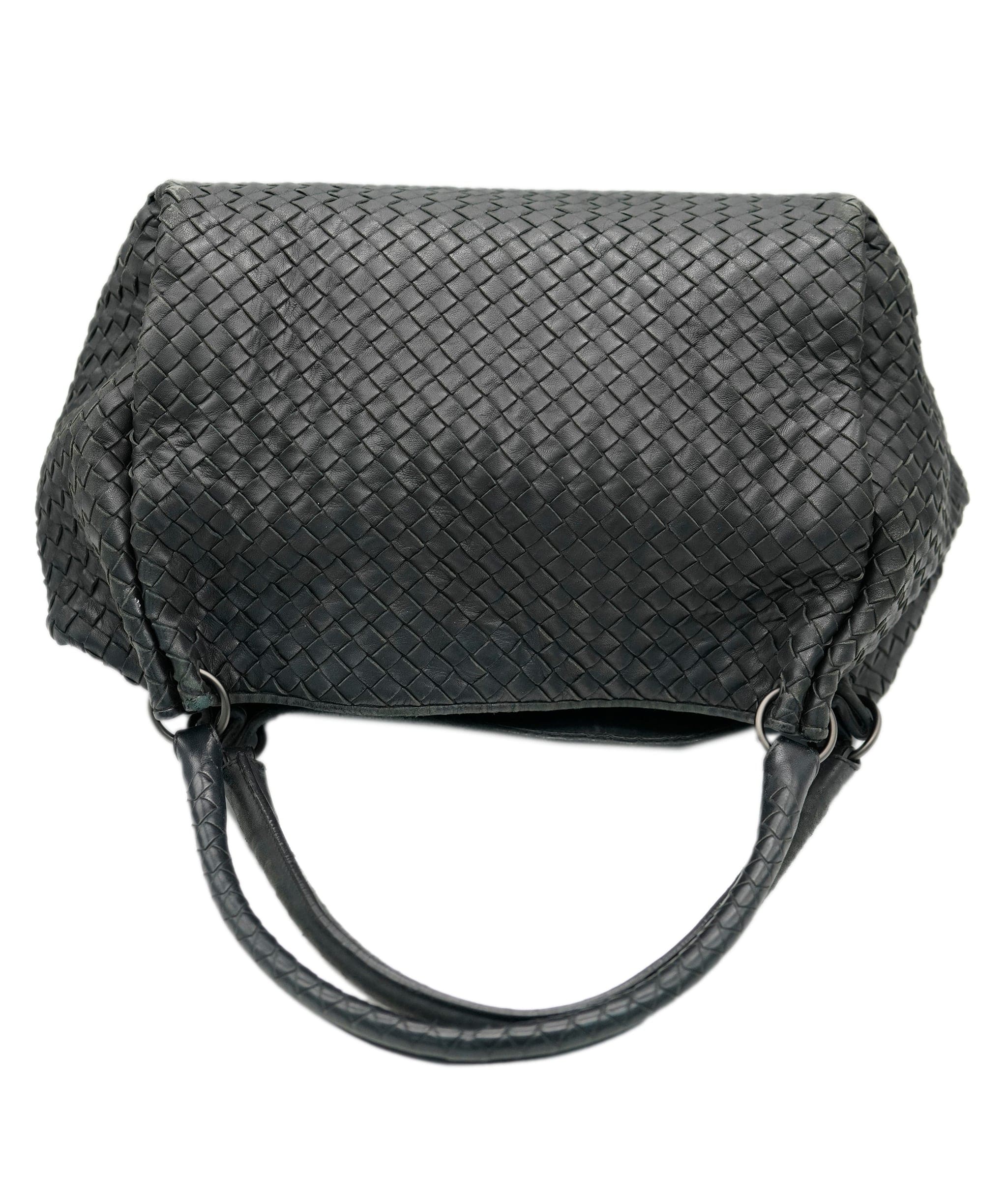 Bottega Veneta BOTTEGA VENETA INTRECCIATO Parachute Hand Bag Leather Black 222322 Auth yk14852 DBXS1676