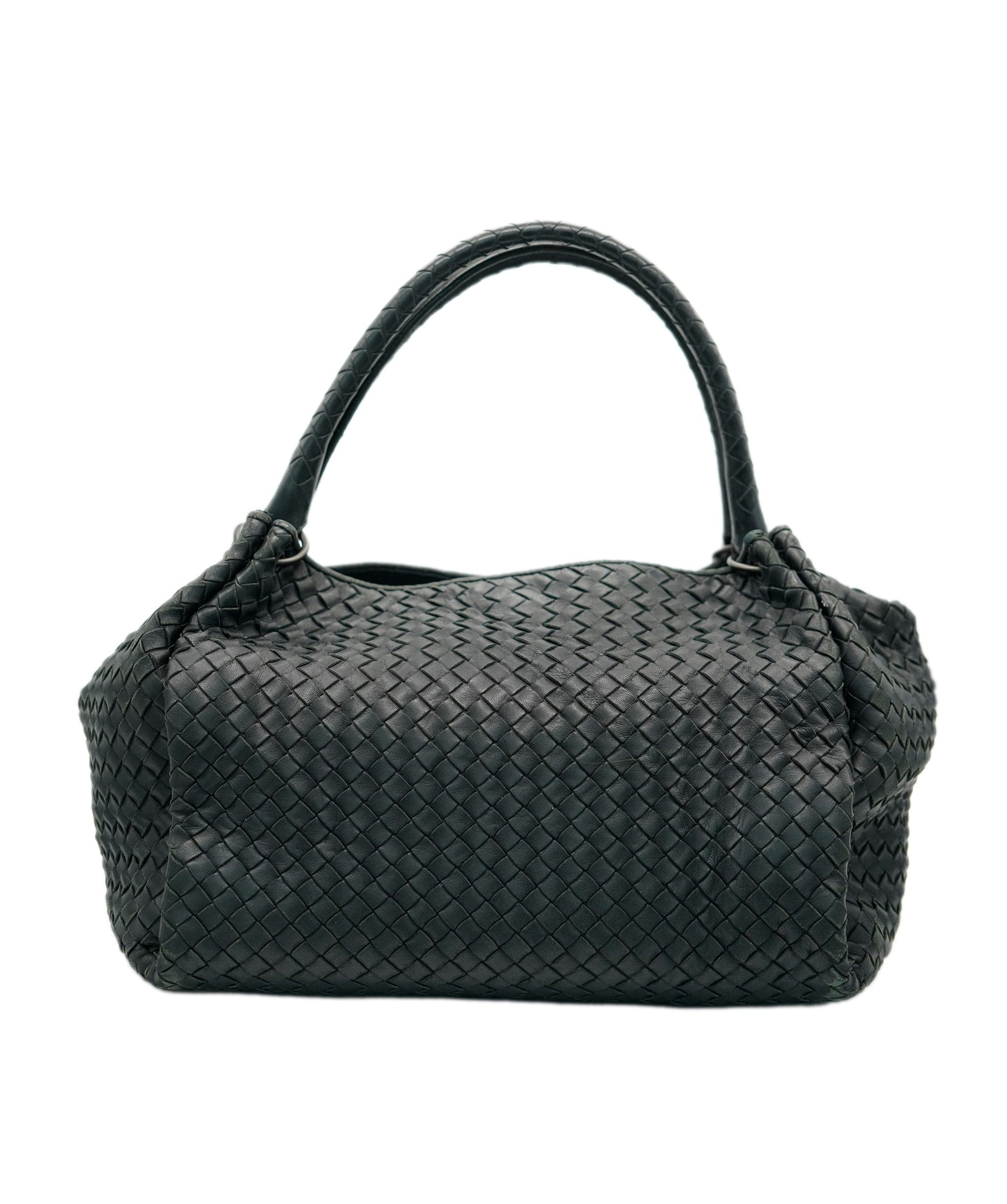 Bottega Veneta BOTTEGA VENETA INTRECCIATO Parachute Hand Bag Leather Black 222322 Auth yk14852 DBXS1676