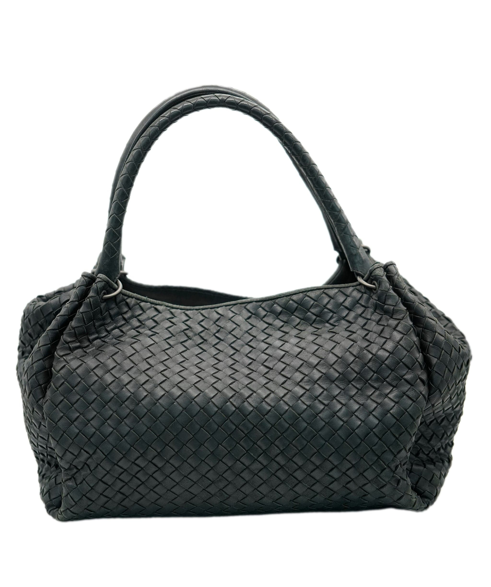 Bottega Veneta BOTTEGA VENETA INTRECCIATO Parachute Hand Bag Leather Black 222322 Auth yk14852 DBXS1676