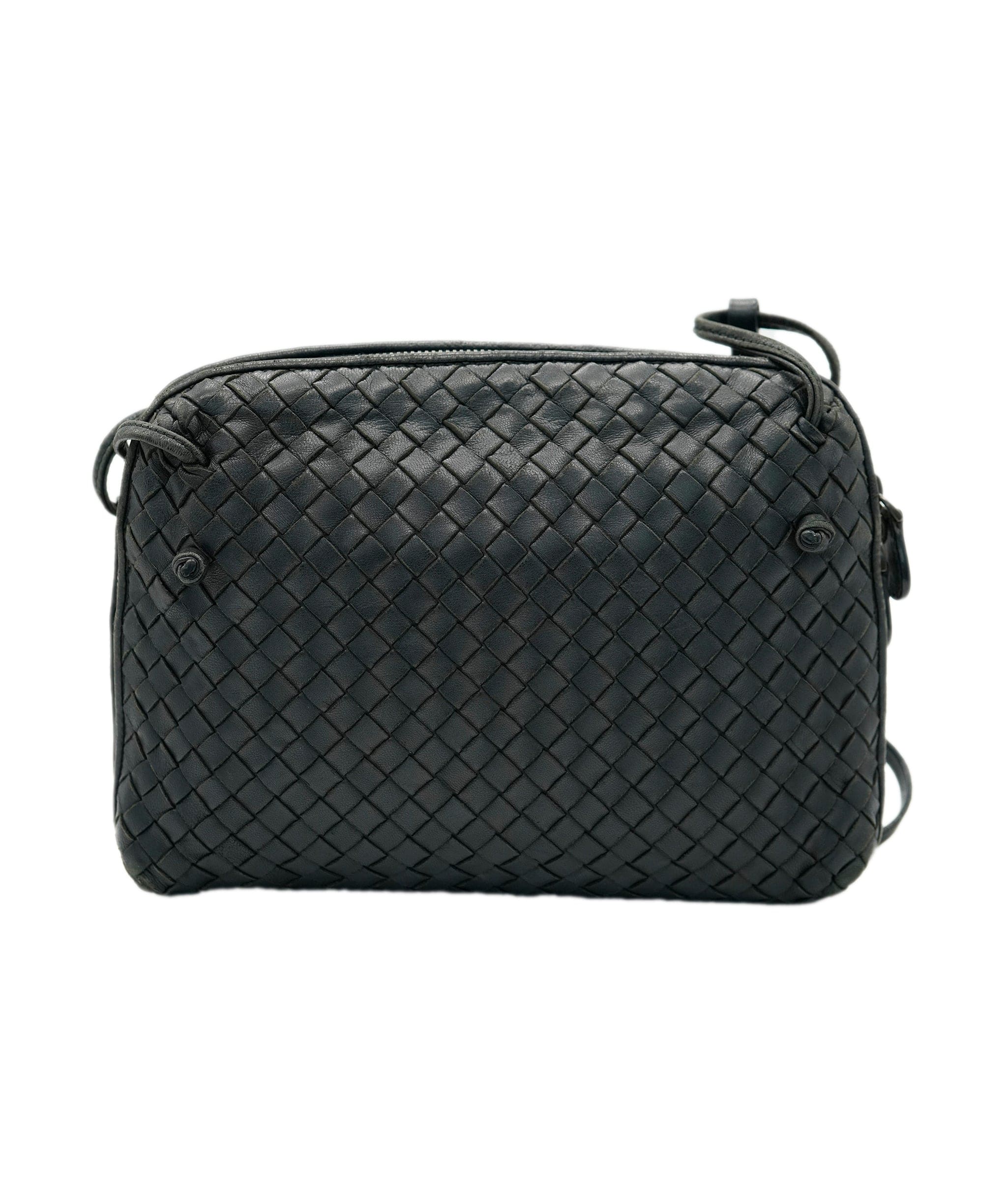 Bottega Veneta BOTTEGA VENETA INTRECCIATO Shoulder Bag Leather Black Auth yk15031 DBXS1675