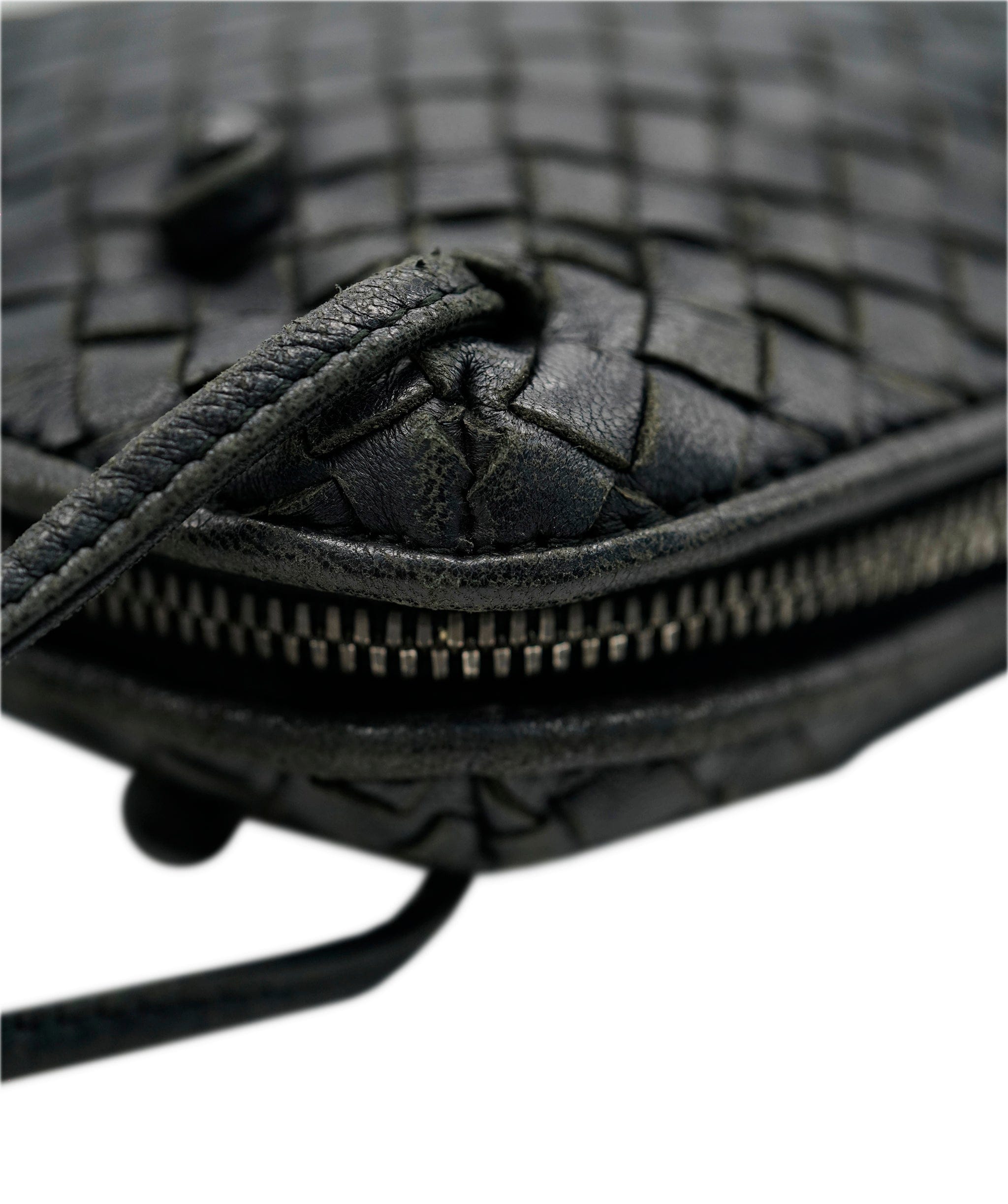 Bottega Veneta BOTTEGA VENETA INTRECCIATO Shoulder Bag Leather Black Auth yk15031 DBXS1675