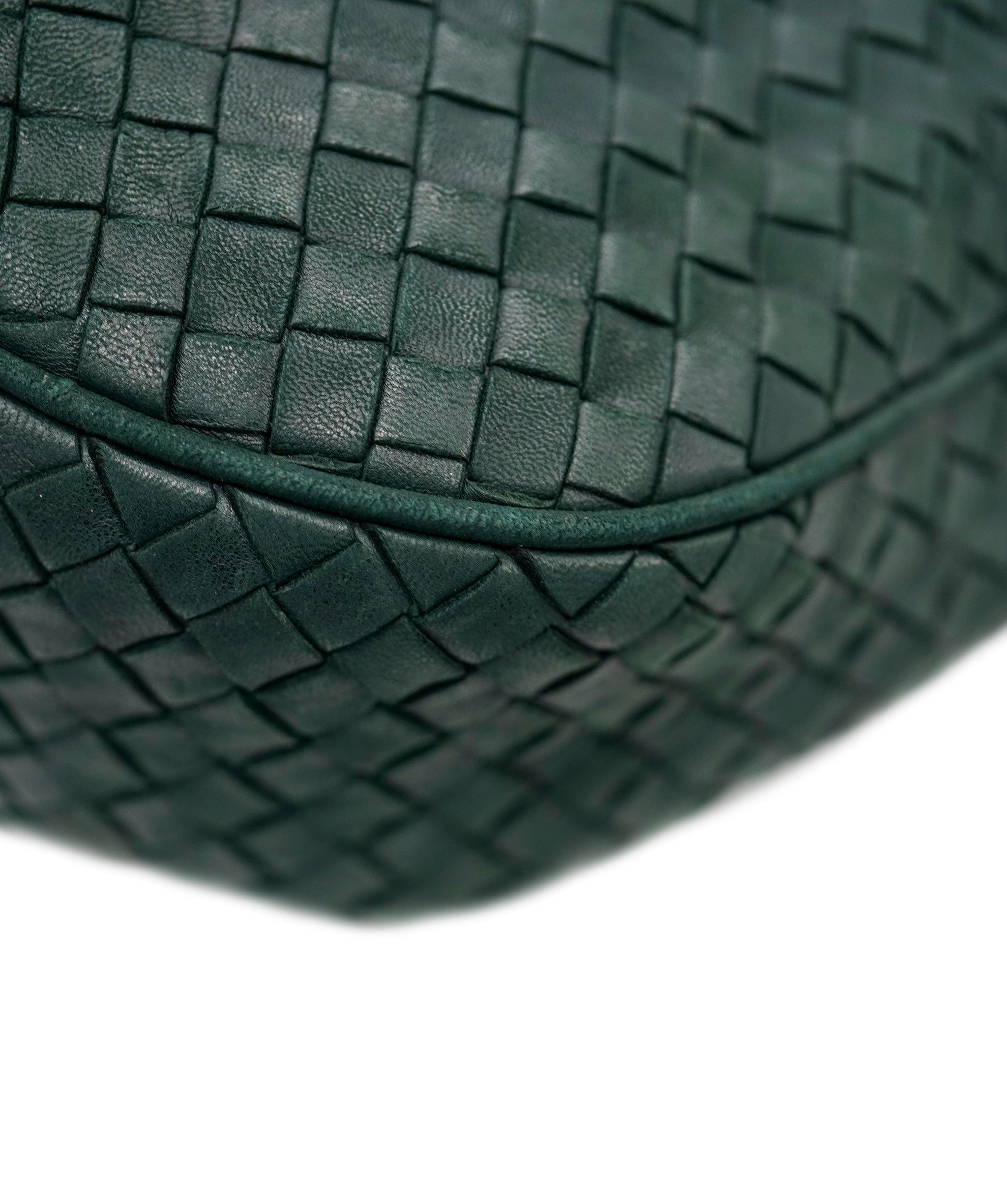 Bottega Veneta BOTTEGA VENETA INTRECCIATO Shoulder Bag Leather Green Silver Auth 93381 DBXS1674