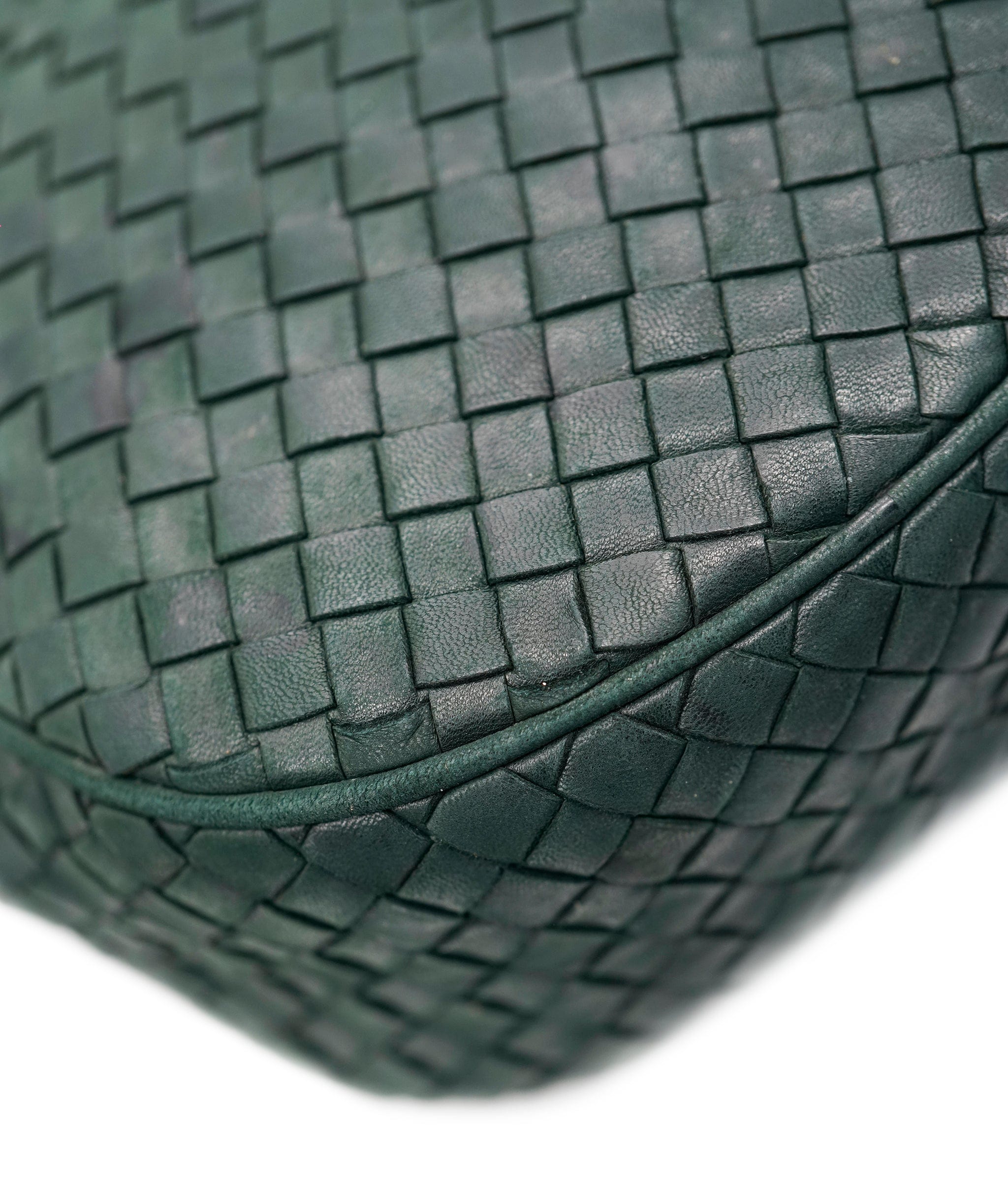 Bottega Veneta BOTTEGA VENETA INTRECCIATO Shoulder Bag Leather Green Silver Auth 93381 DBXS1674