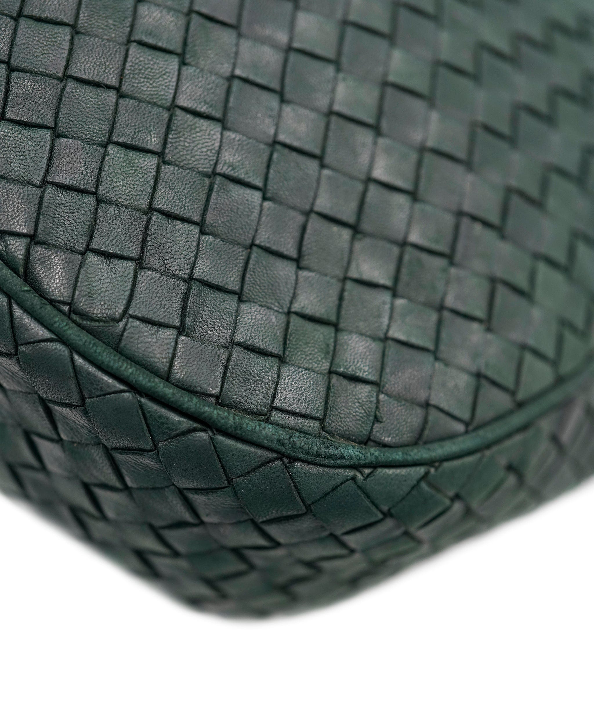 Bottega Veneta BOTTEGA VENETA INTRECCIATO Shoulder Bag Leather Green Silver Auth 93381 DBXS1674