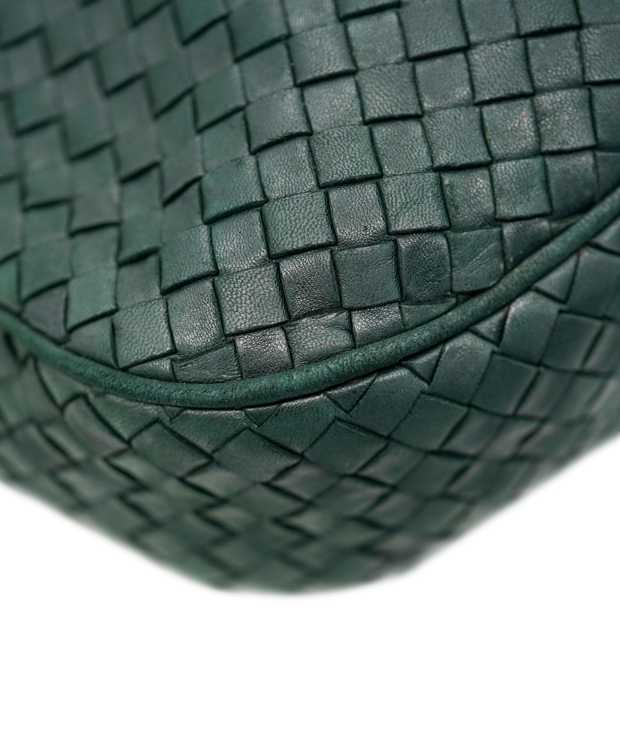 Bottega Veneta BOTTEGA VENETA INTRECCIATO Shoulder Bag Leather Green Silver Auth 93381 DBXS1674