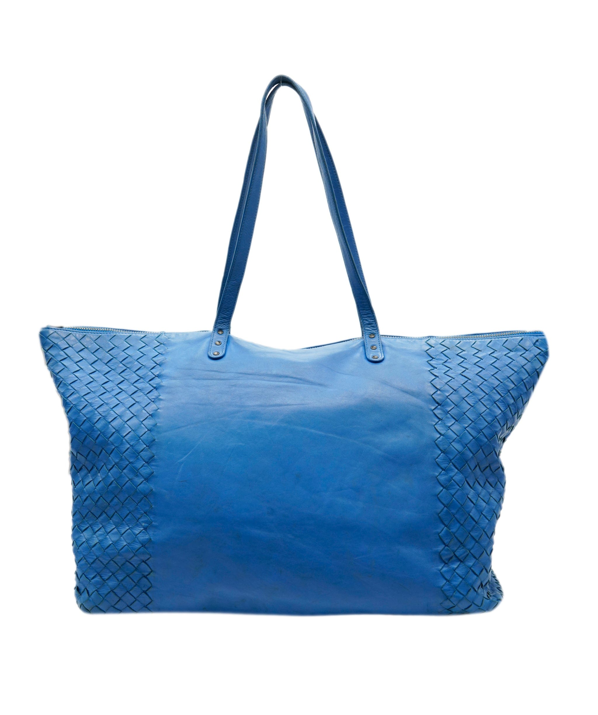 Bottega Veneta BOTTEGA VENETA INTRECCIATO Tote Bag Leather Blue Auth 85400 DBXS1671