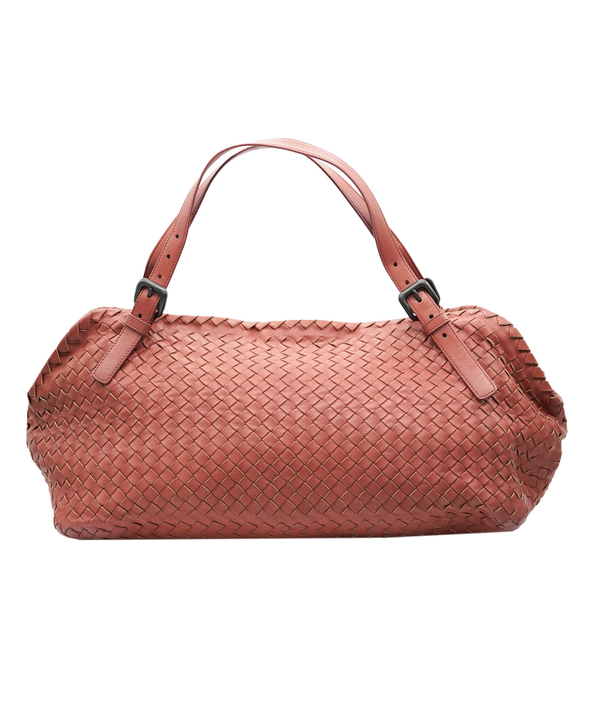 Bottega Veneta BOTTEGA VENETA INTRECCIATO Tote Bag Leather Red AuthDBXS1670