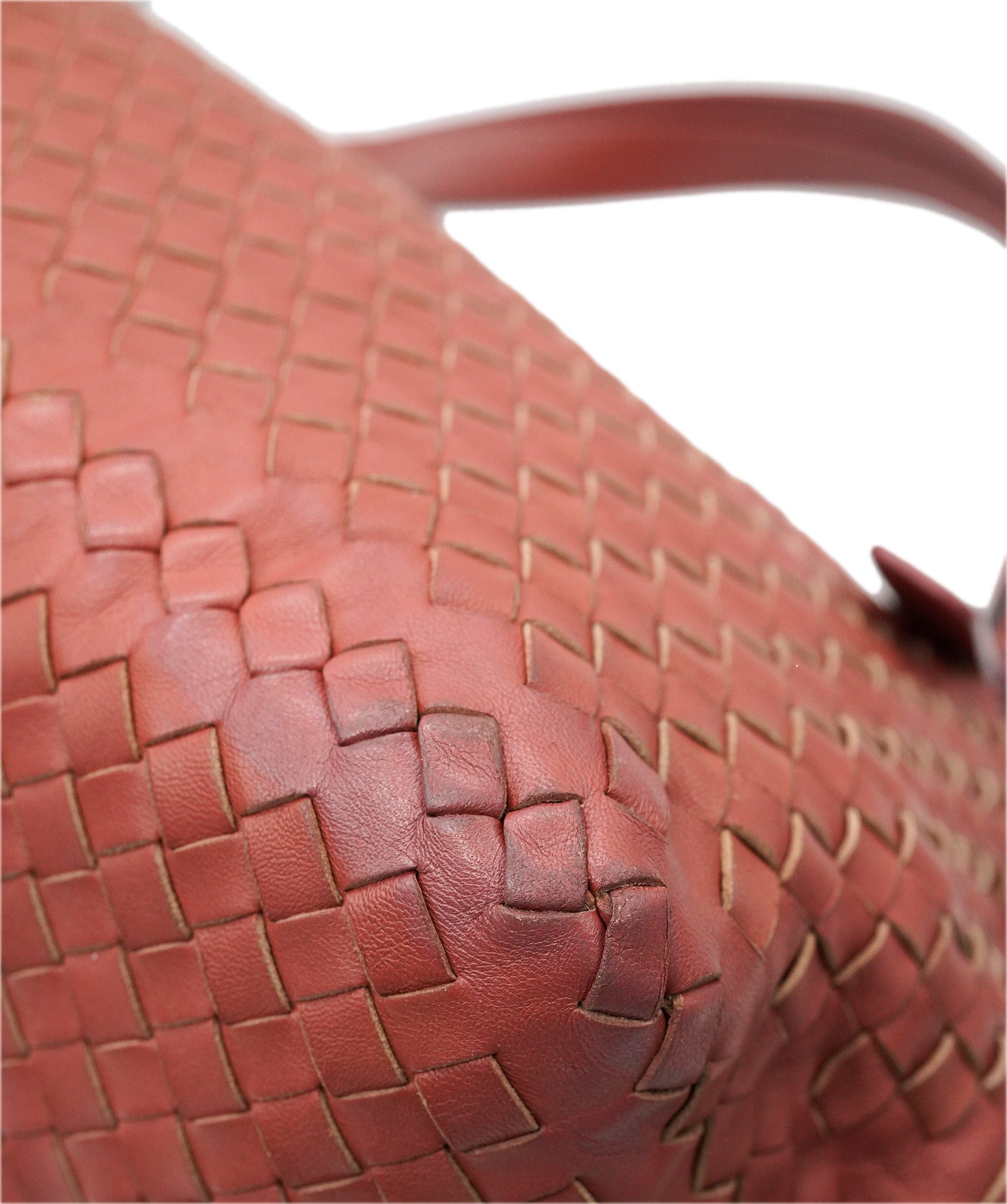 Bottega Veneta BOTTEGA VENETA INTRECCIATO Tote Bag Leather Red AuthDBXS1670