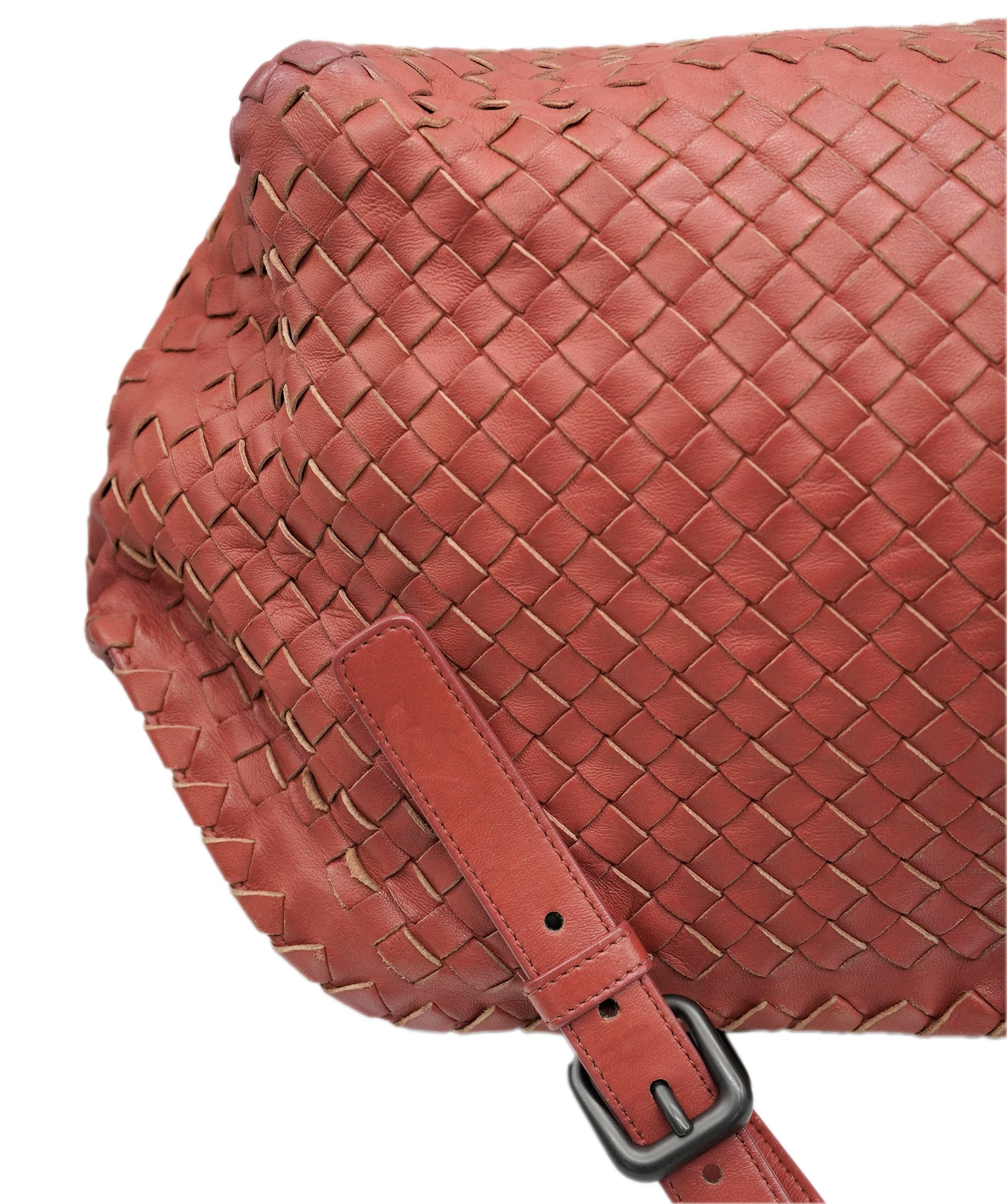 Bottega Veneta BOTTEGA VENETA INTRECCIATO Tote Bag Leather Red AuthDBXS1670