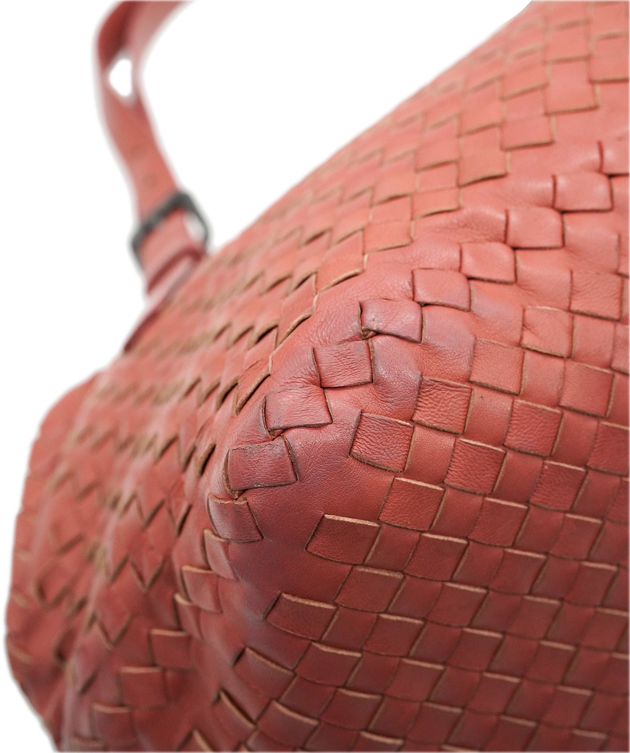 Bottega Veneta BOTTEGA VENETA INTRECCIATO Tote Bag Leather Red AuthDBXS1670