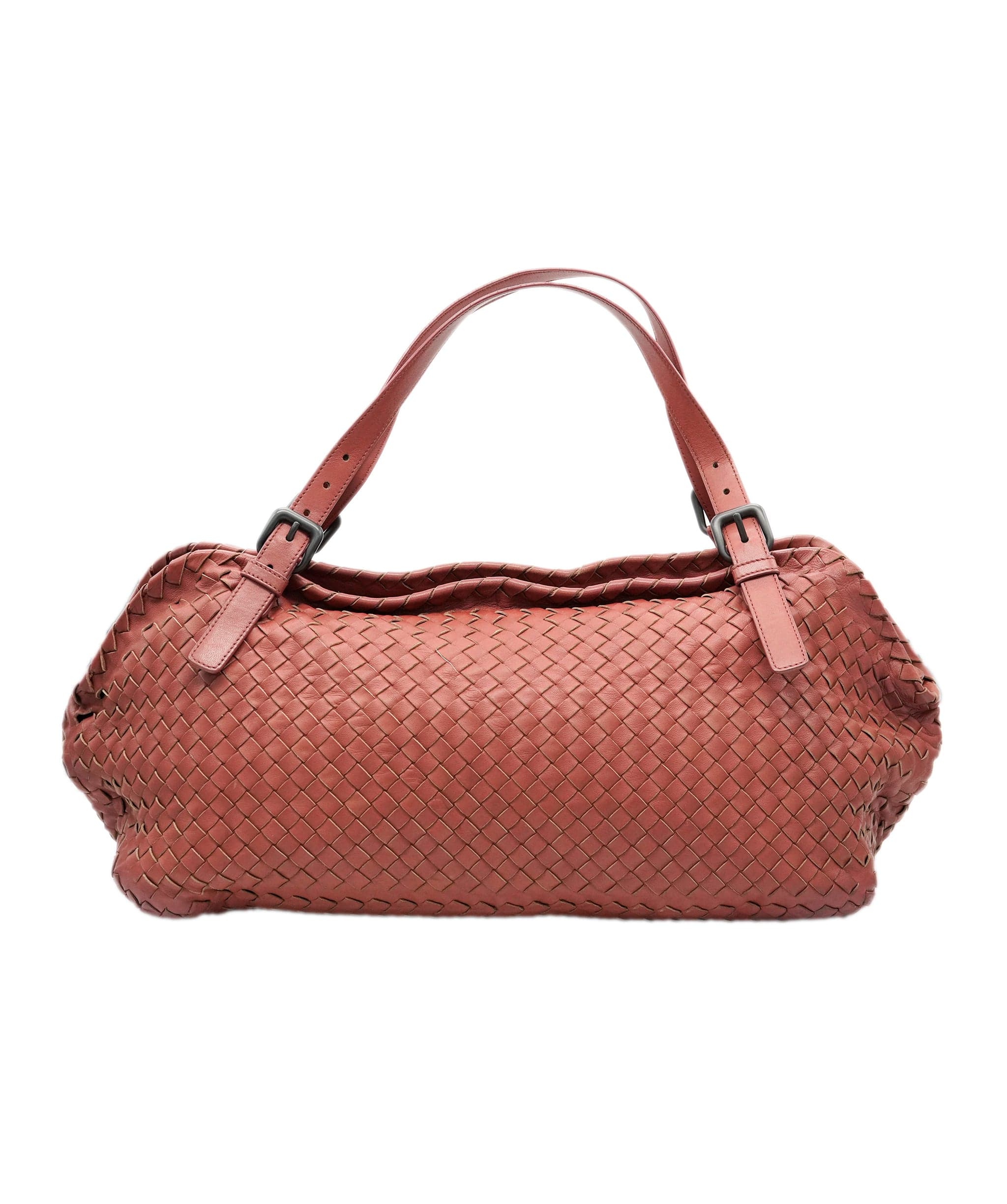 Bottega Veneta BOTTEGA VENETA INTRECCIATO Tote Bag Leather Red AuthDBXS1670