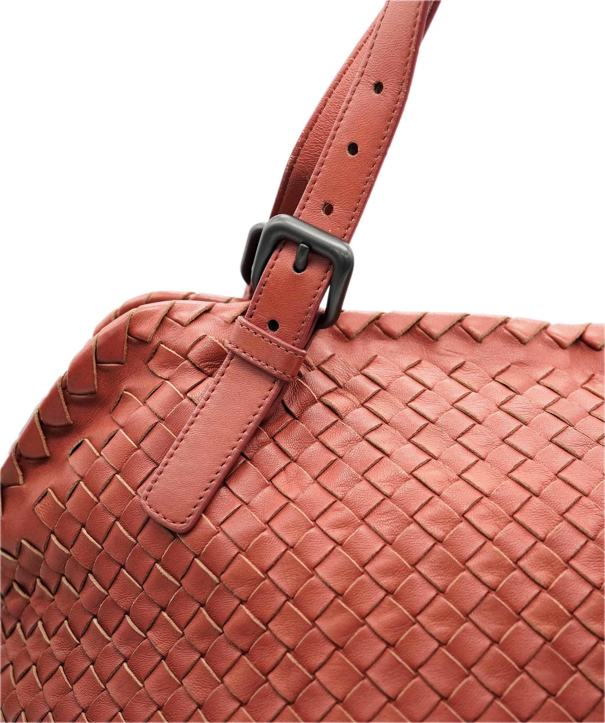 Bottega Veneta BOTTEGA VENETA INTRECCIATO Tote Bag Leather Red AuthDBXS1670