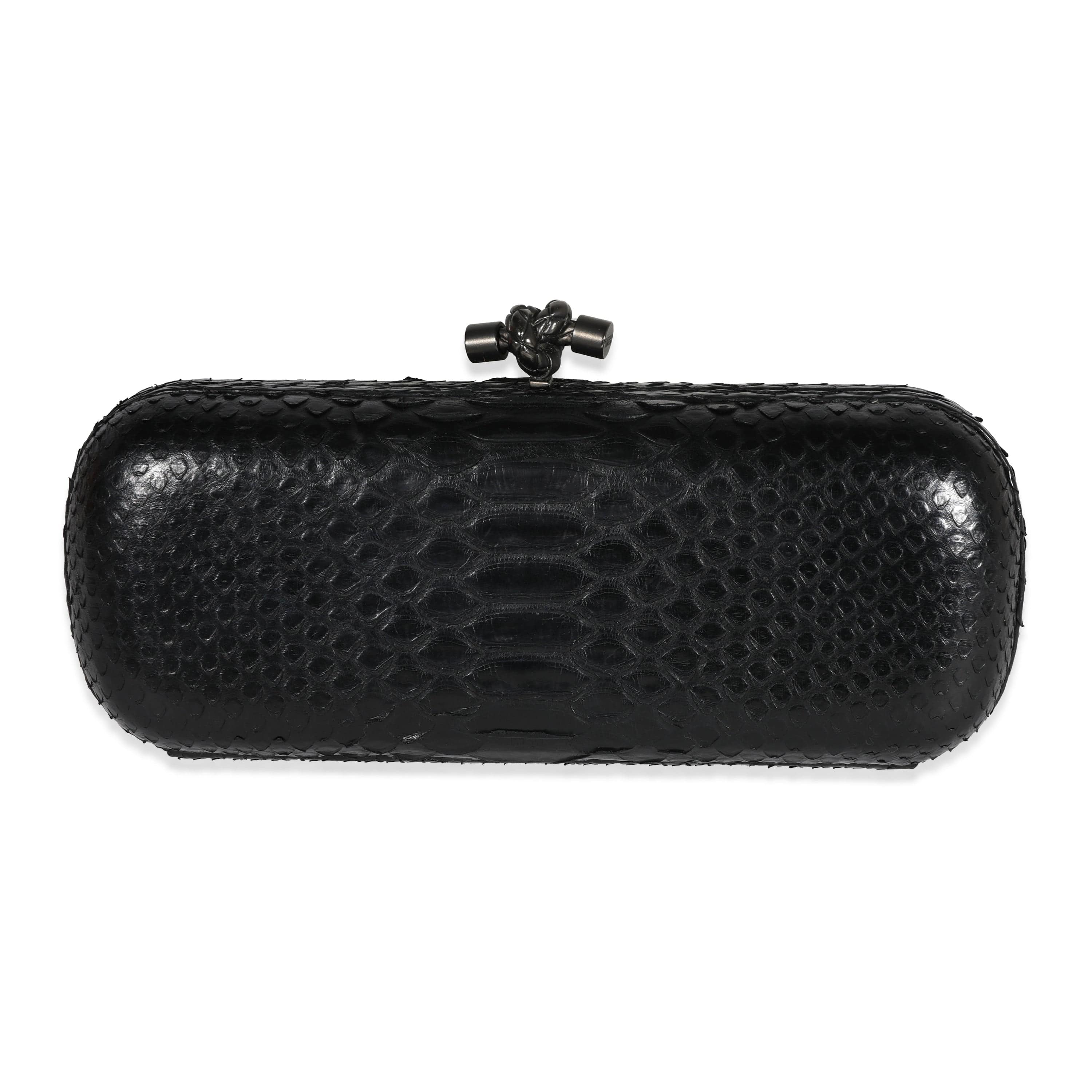 Bottega Veneta Bottega Veneta Black Python Long Knot Clutch