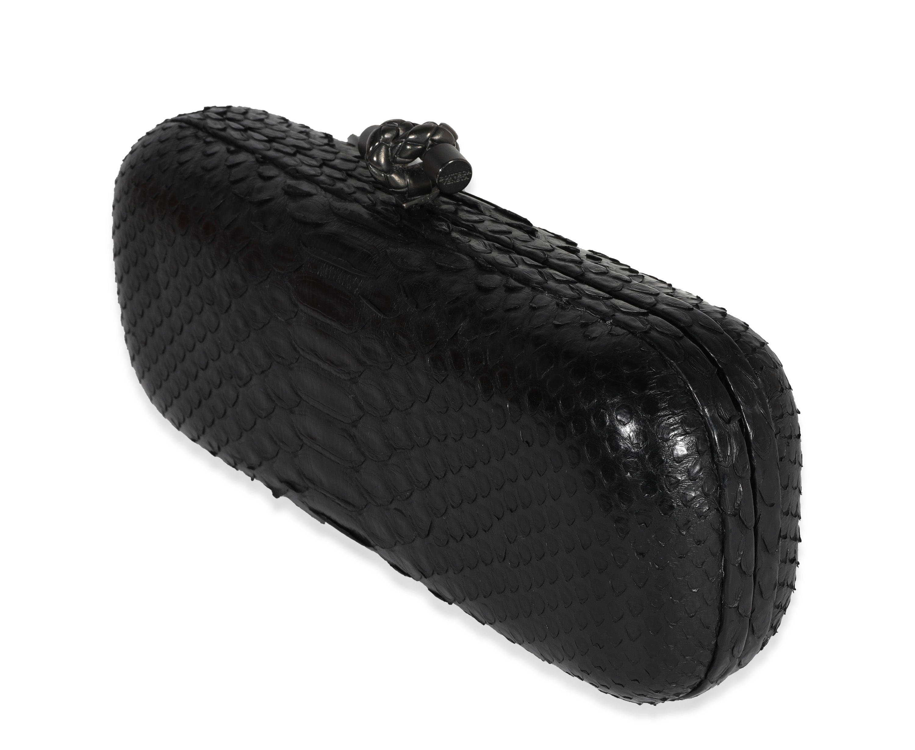 Bottega Veneta Bottega Veneta Black Python Long Knot Clutch