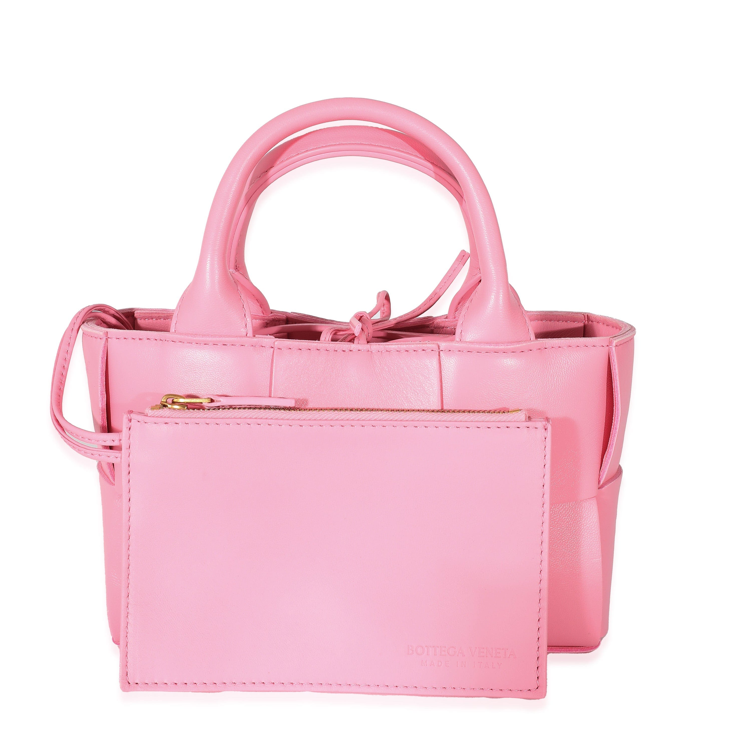 Bottega Veneta Bottega Veneta Pink Intrecciato Lambskin Candy Arco Tote