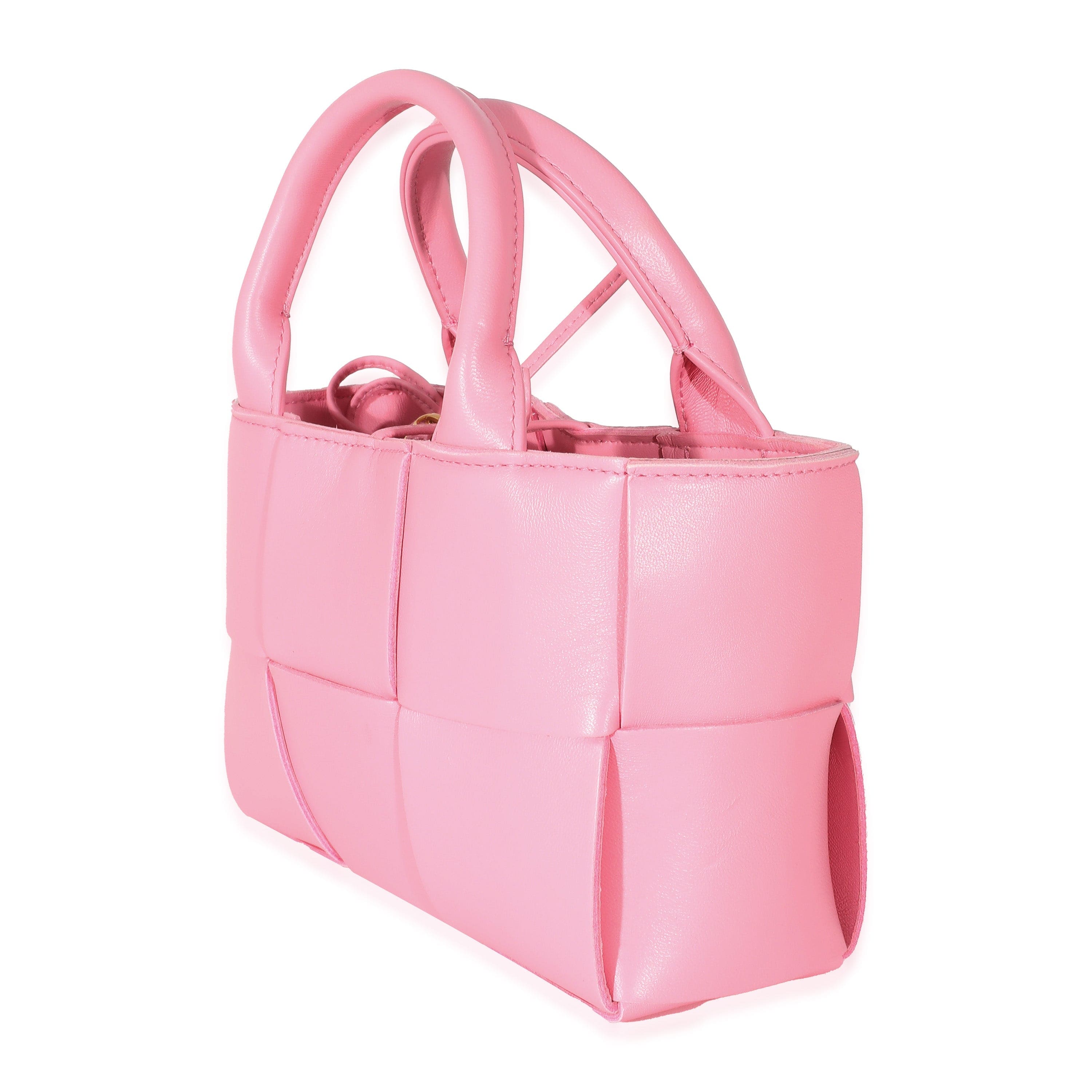 Bottega Veneta Bottega Veneta Pink Intrecciato Lambskin Candy Arco Tote