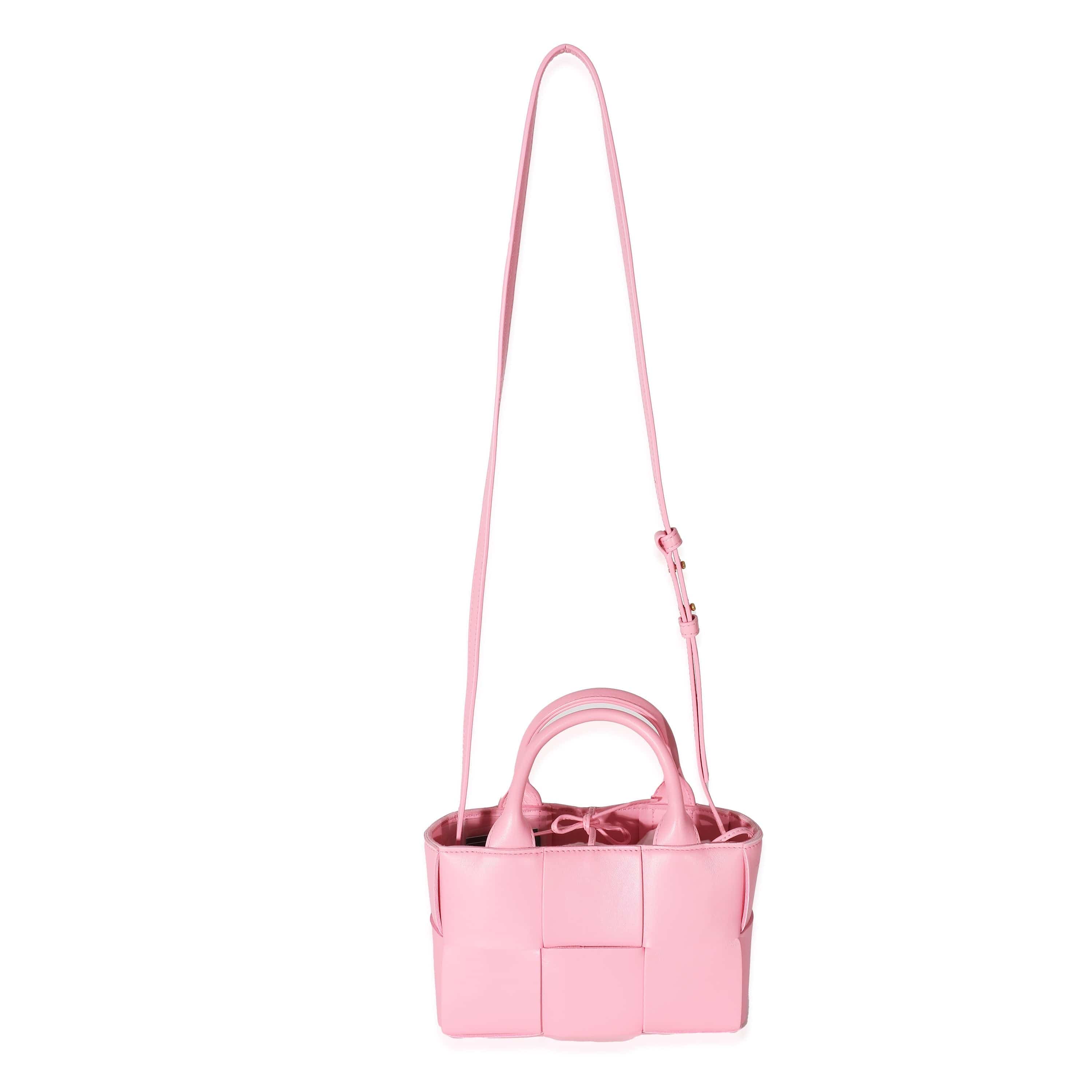 Bottega Veneta Bottega Veneta Pink Intrecciato Lambskin Candy Arco Tote