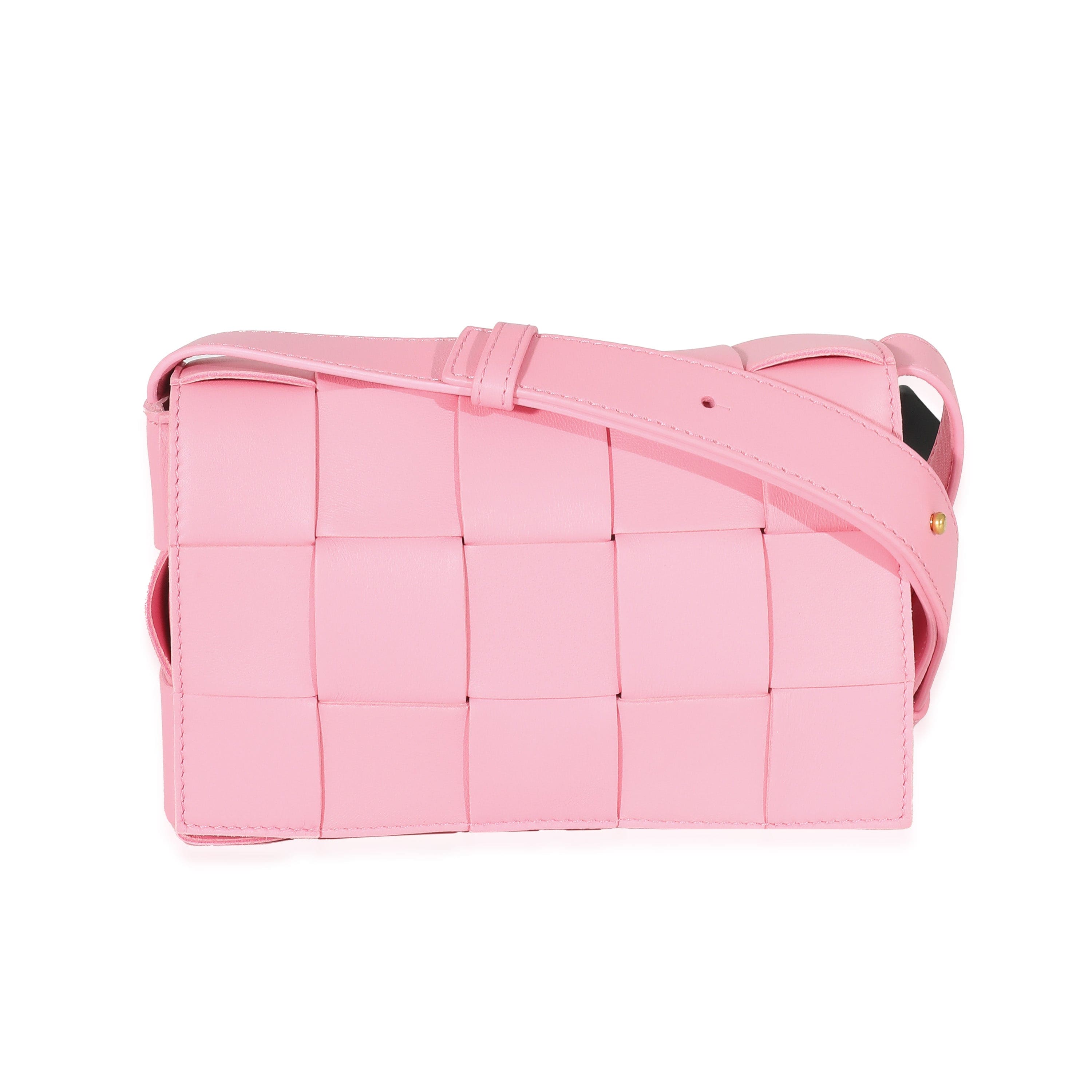 Bottega Veneta Bottega Veneta Pink Intrecciato Lambskin Small Cassette Bag