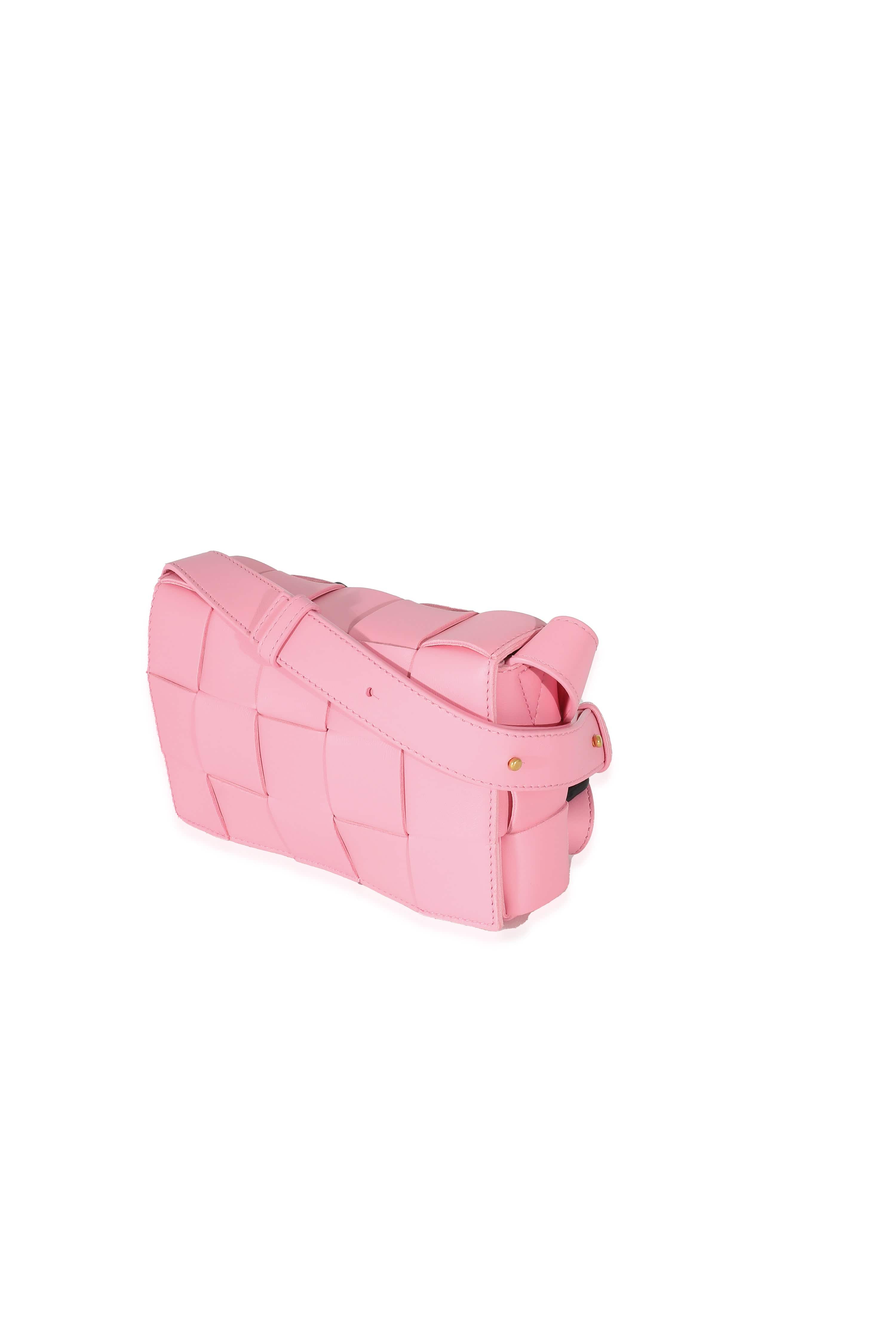 Bottega Veneta Bottega Veneta Pink Intrecciato Lambskin Small Cassette Bag