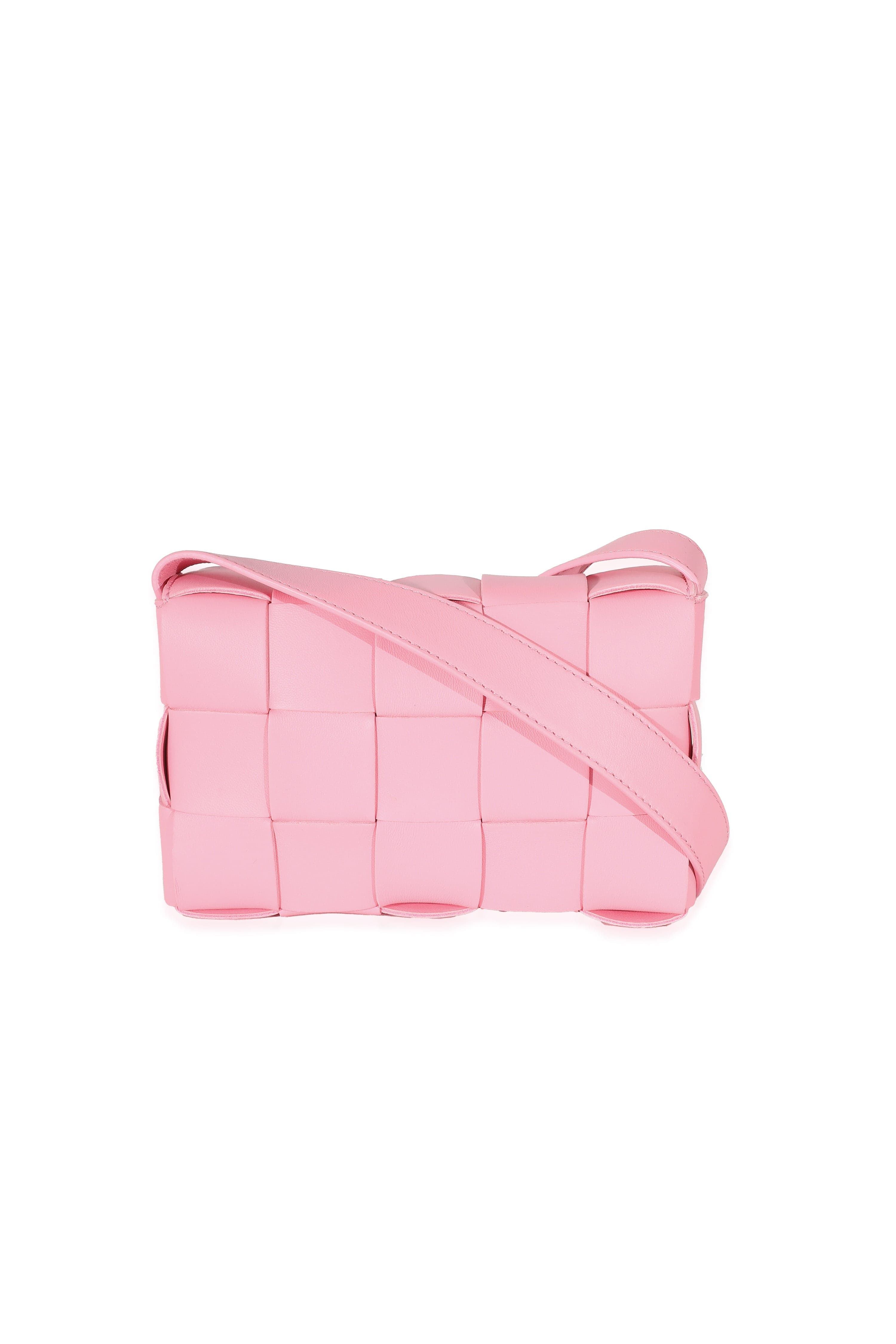 Bottega Veneta Bottega Veneta Pink Intrecciato Lambskin Small Cassette Bag