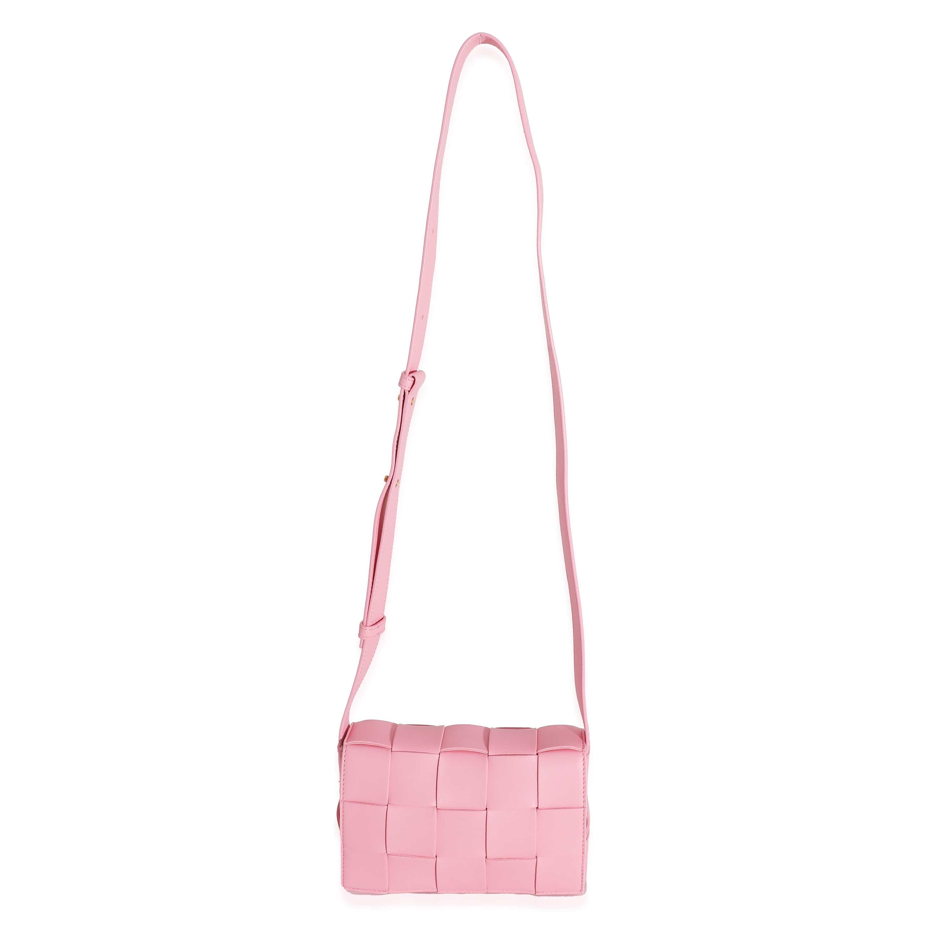 Bottega Veneta Bottega Veneta Pink Intrecciato Lambskin Small Cassette Bag