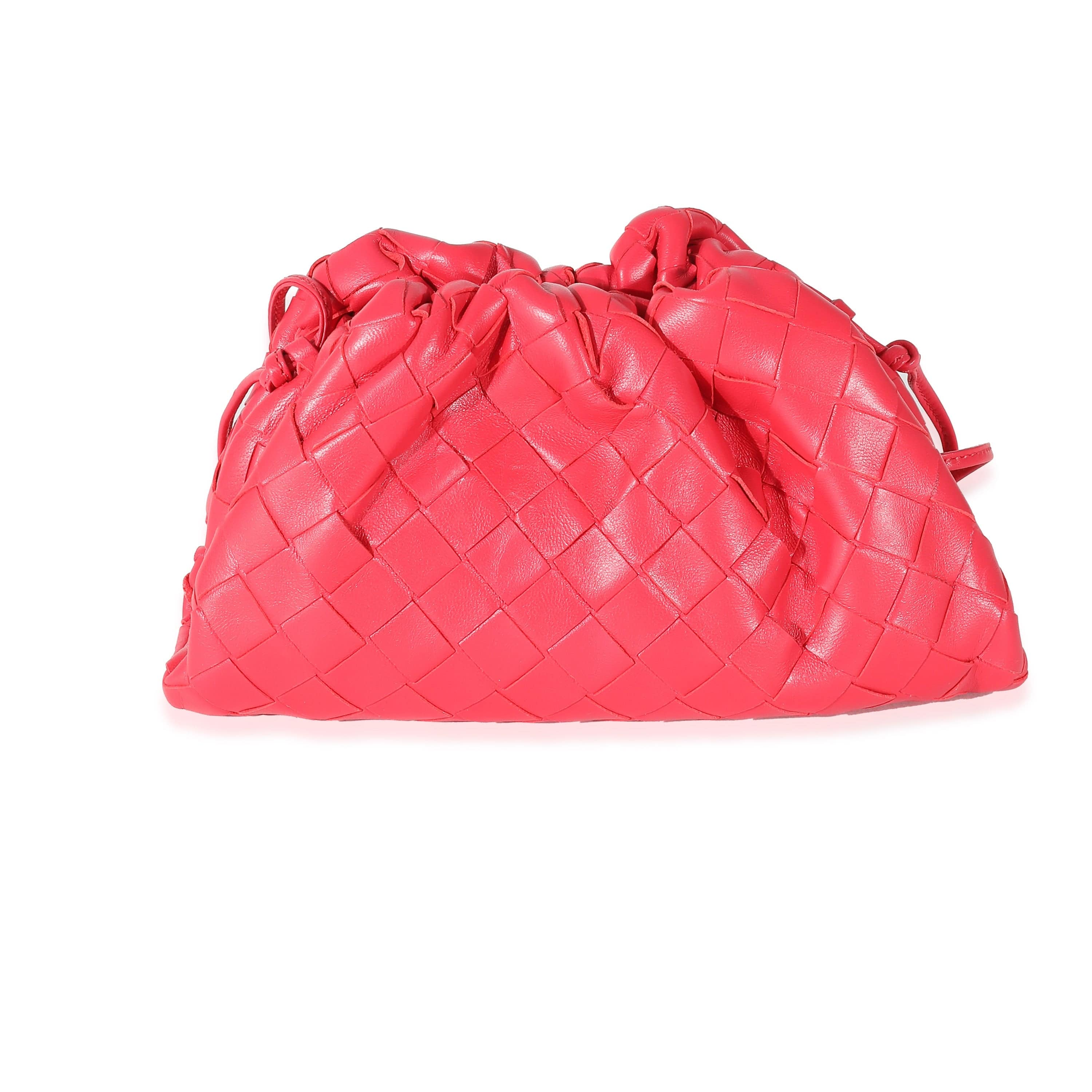 Bottega Veneta Bottega Veneta Raspberry Intrecciato Lambskin Mini Pouch