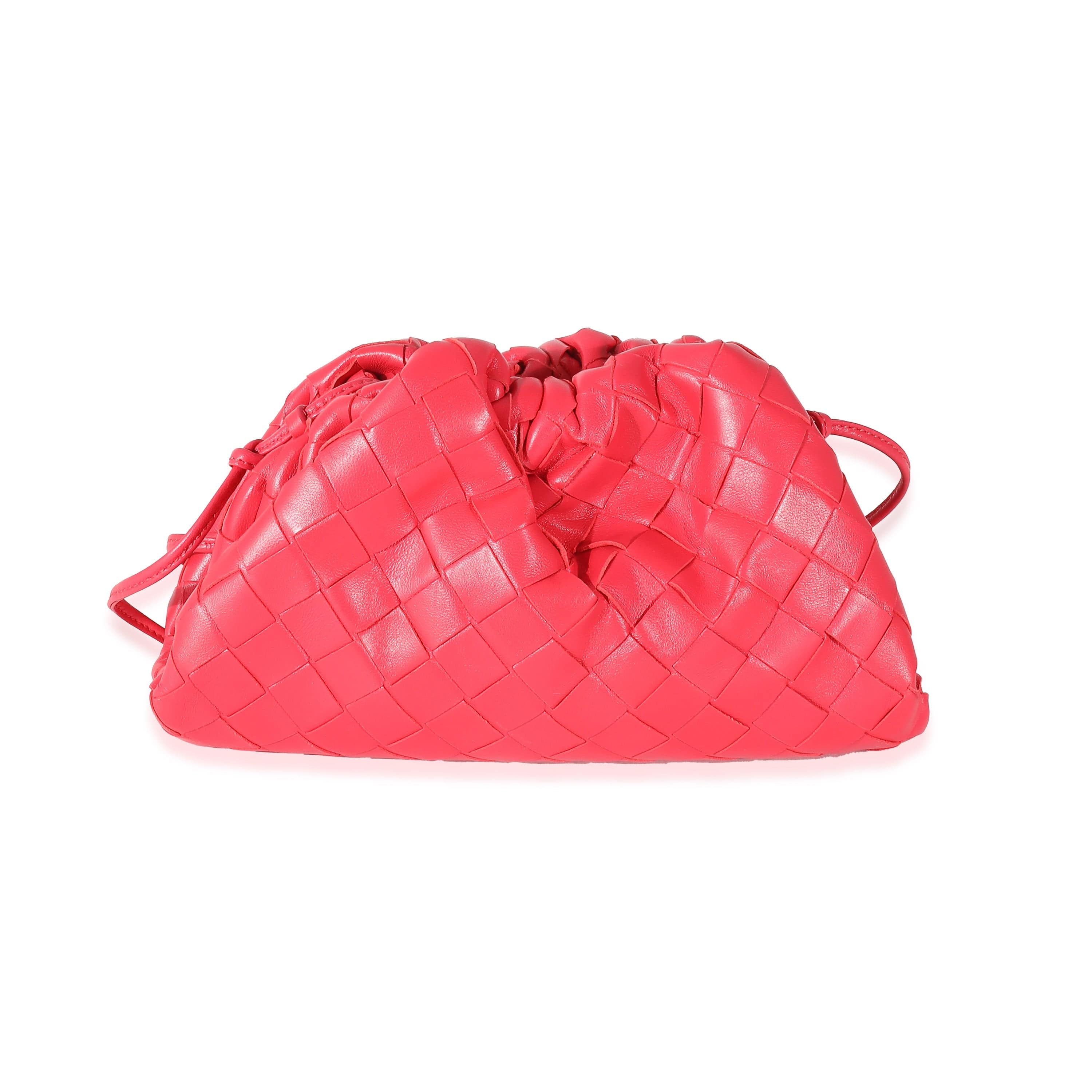 Bottega Veneta Bottega Veneta Raspberry Intrecciato Lambskin Mini Pouch