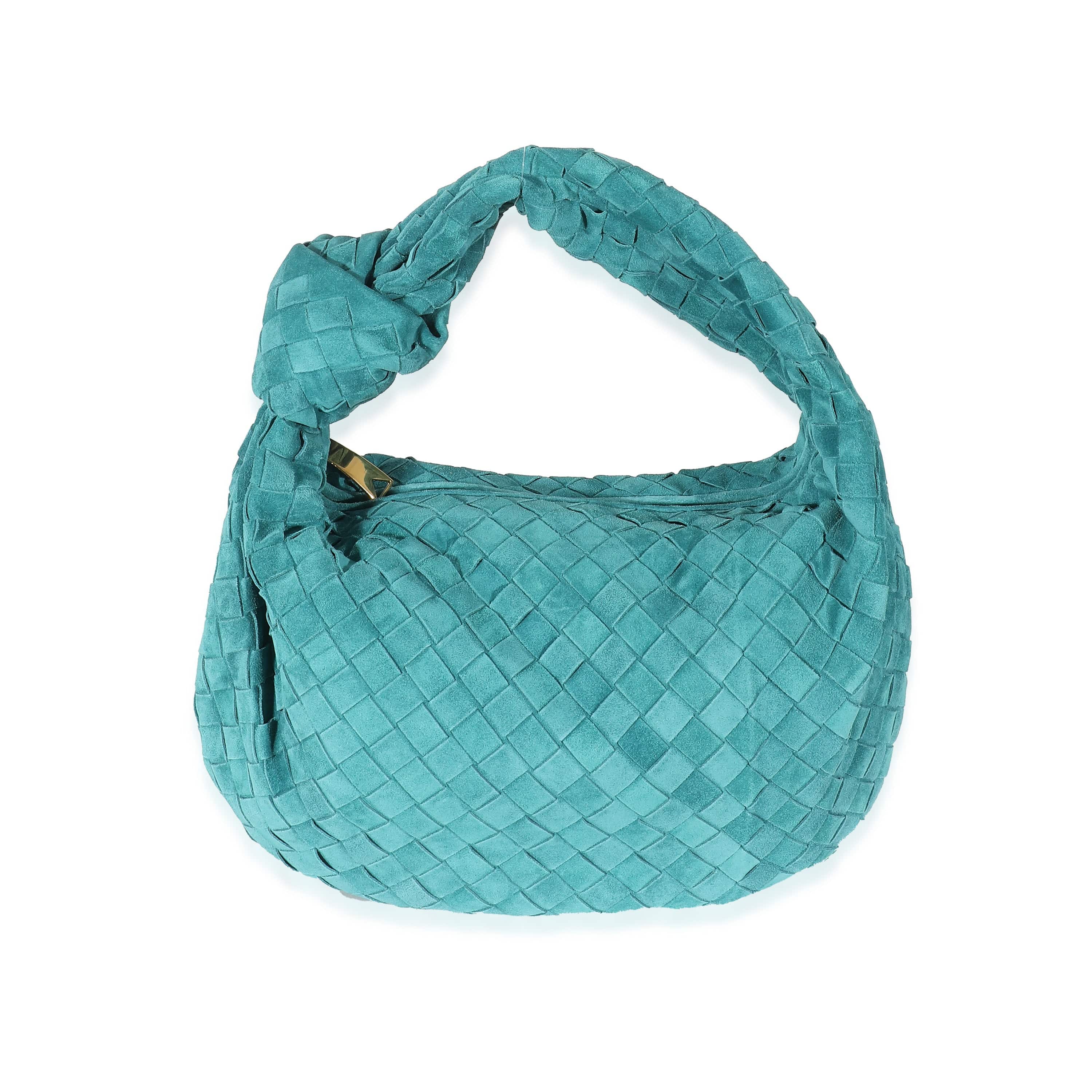 Bottega Veneta Bottega Veneta Teal Suede Intrecciato Teen Jodie