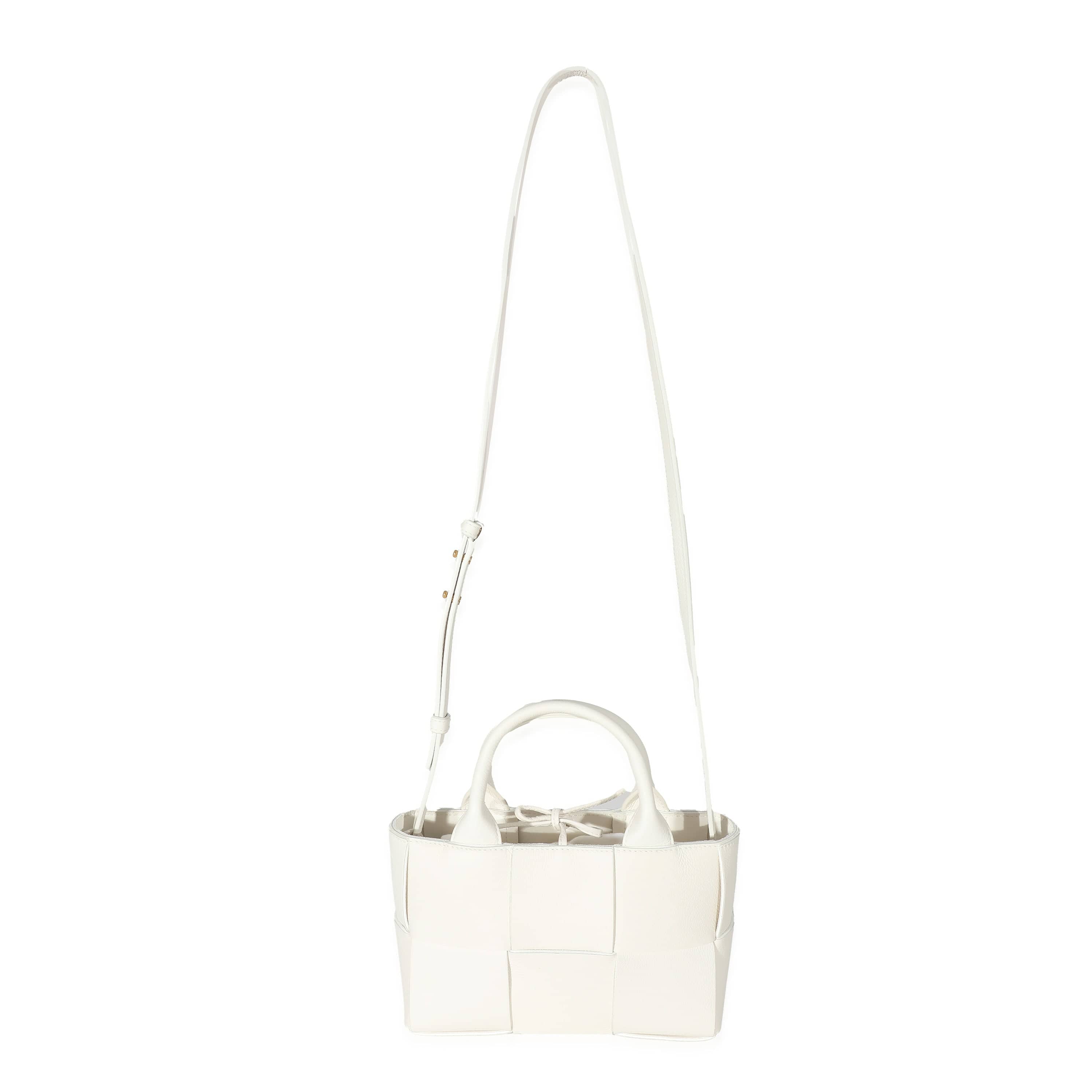 Bottega Veneta Bottega Veneta White Grained Intrecciato Candy Arco Tote