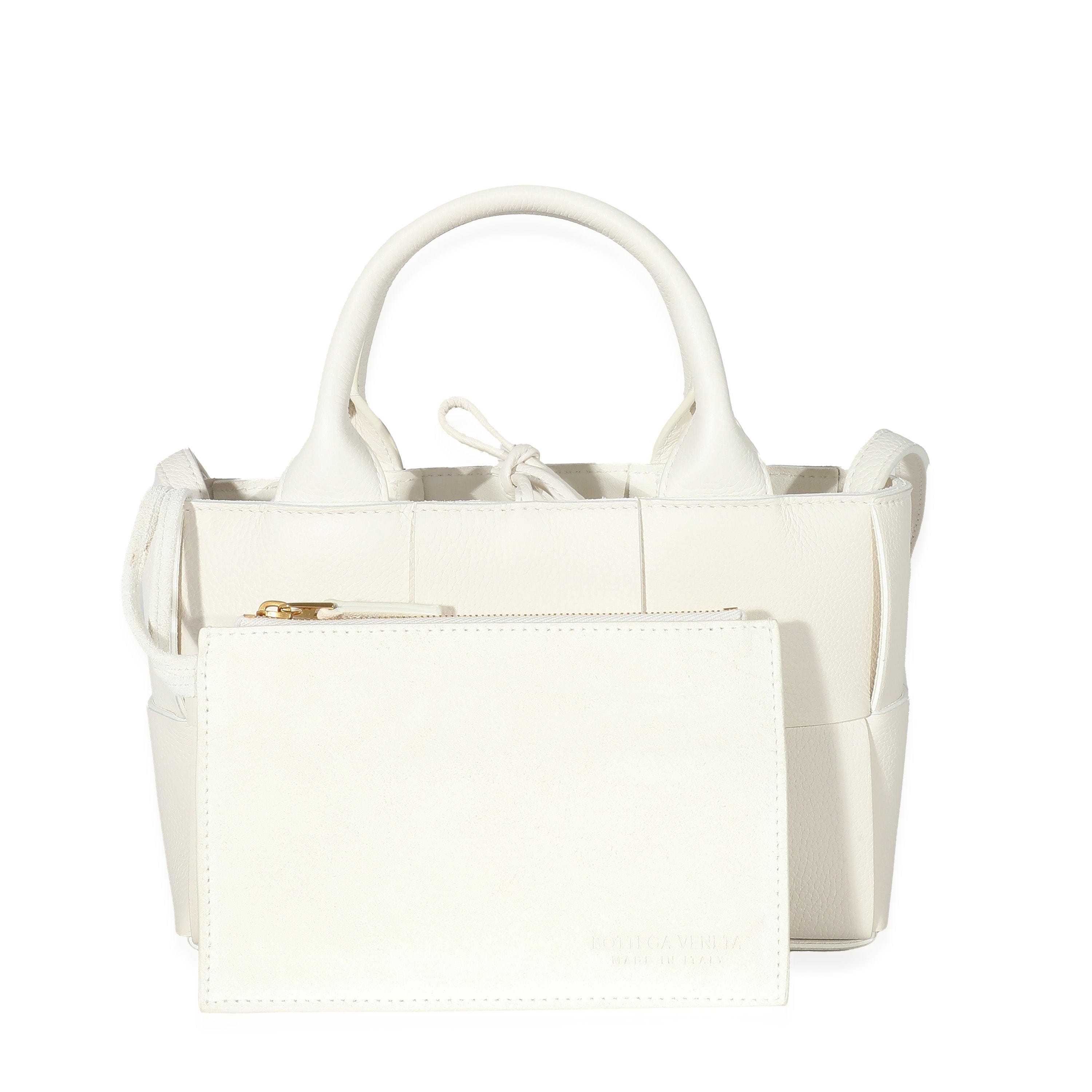 Bottega Veneta Bottega Veneta White Grained Intrecciato Candy Arco Tote