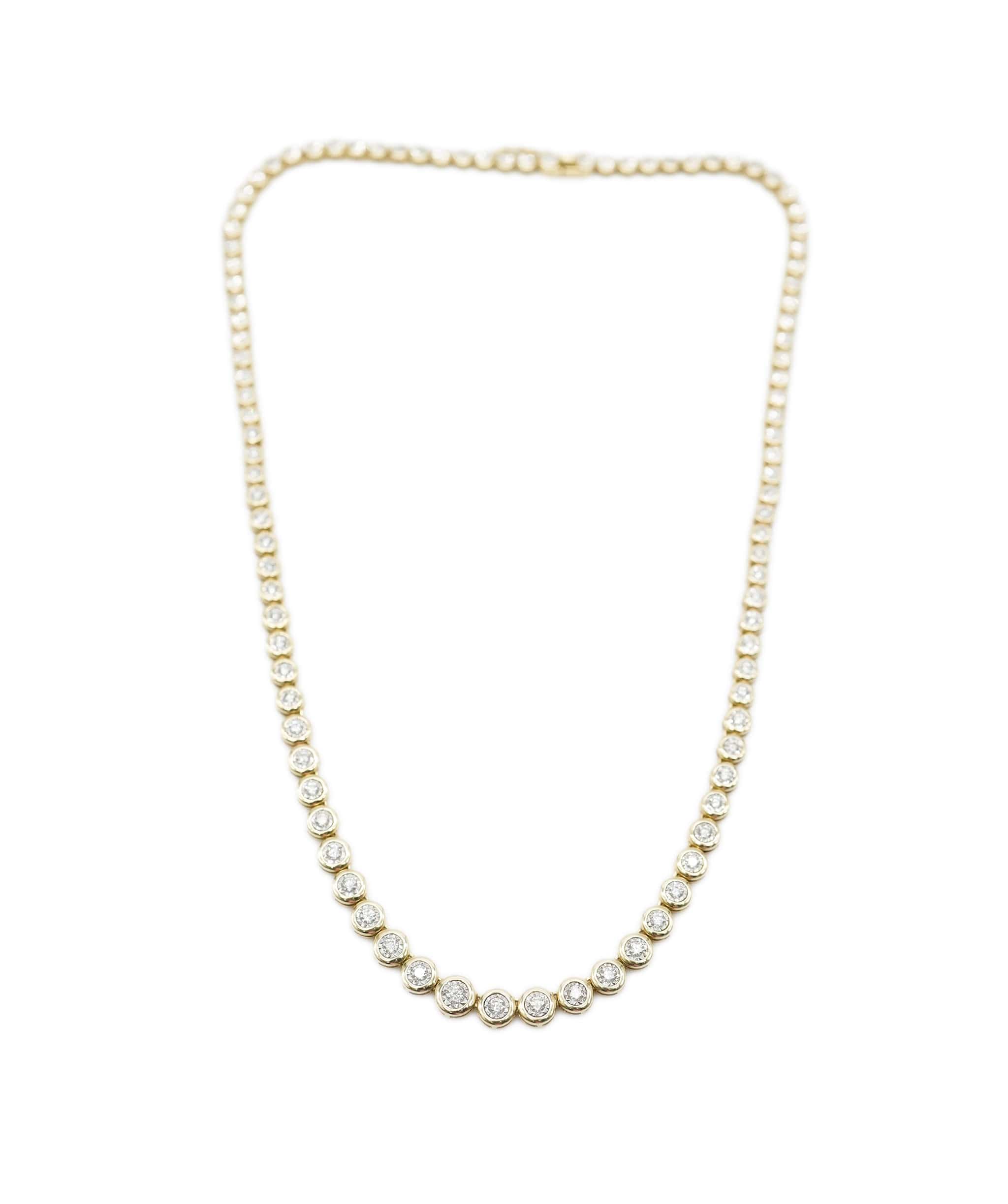 Brand Name 18ct Yellow Gold,  2.4ct Bezel Illusion Necklace  - AJC0668