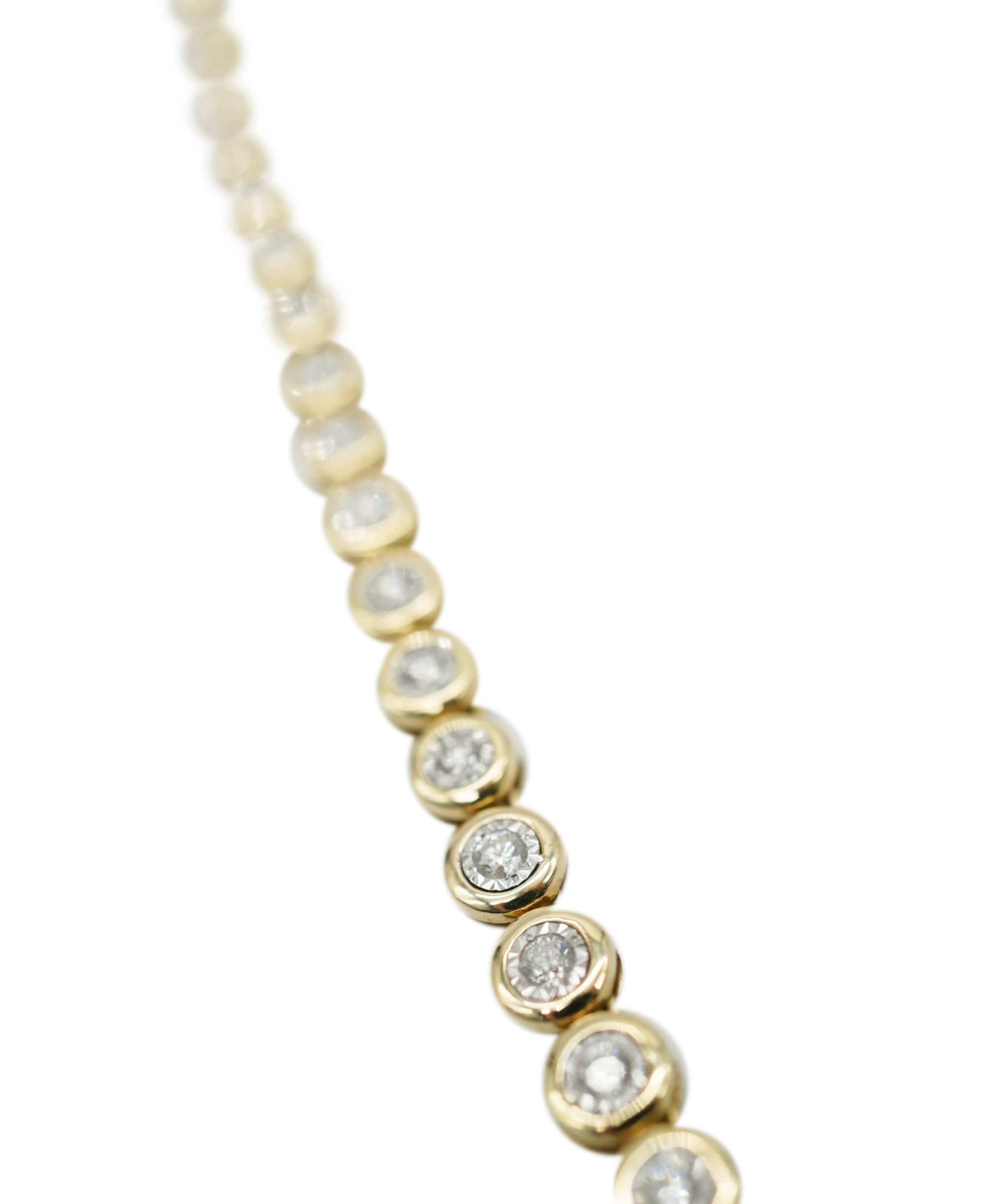 Brand Name 18ct Yellow Gold,  2.4ct Bezel Illusion Necklace  - AJC0668